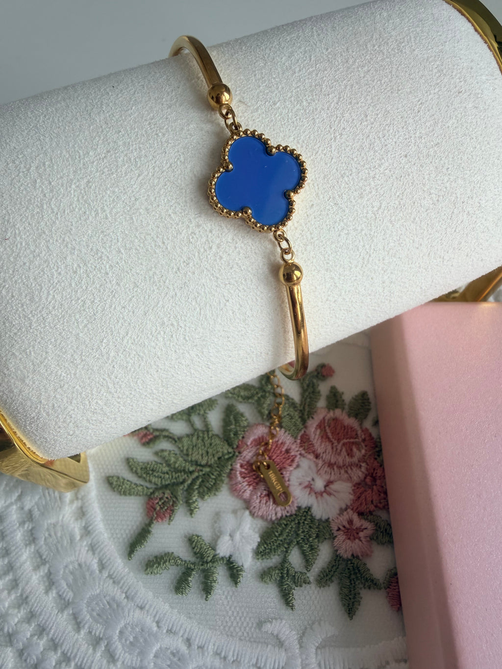 Leaf Blue Sporty Stainless Steel 18k Bracelet
