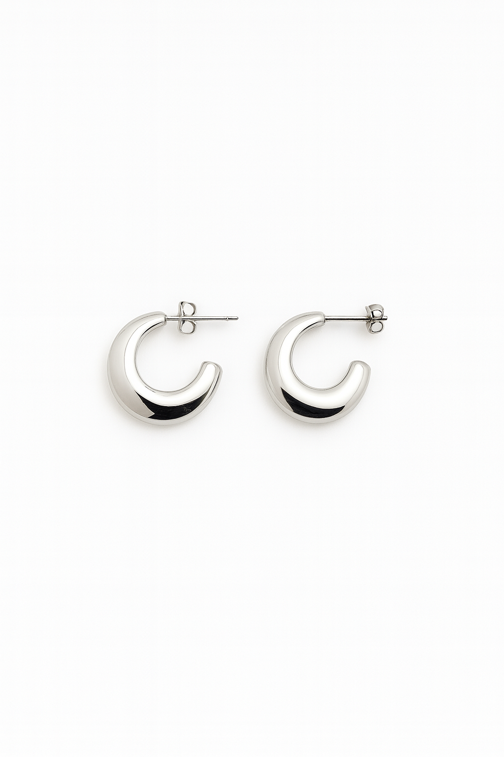 C-Model Silver  Stainless Steel Earring