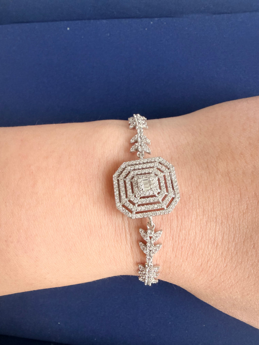 Baguette Legend Diamond-Effect 925 Sterling Silver Bracelet