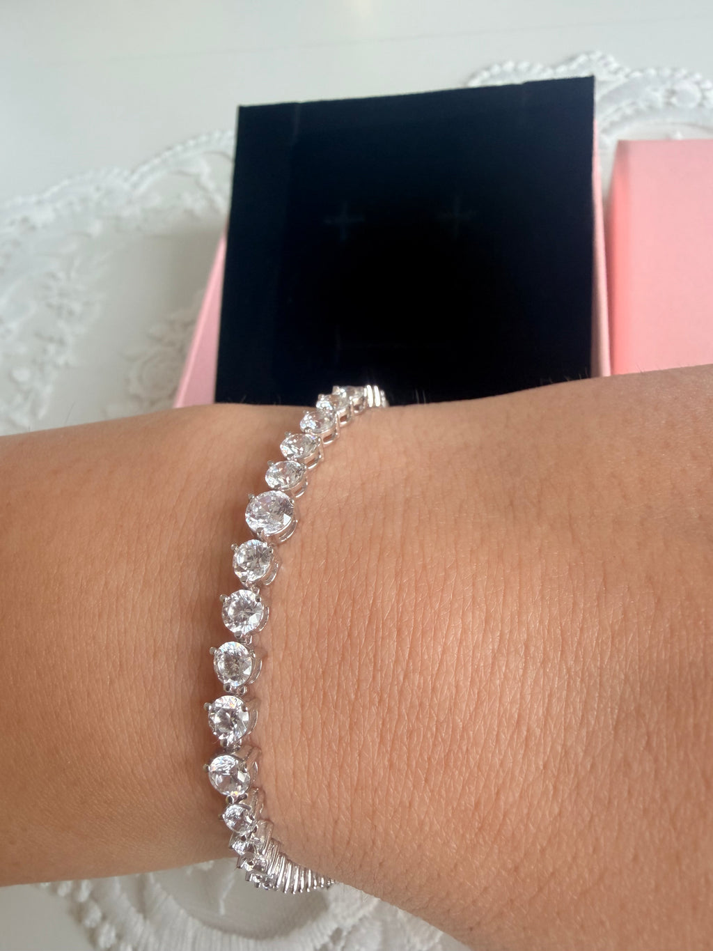 Classic Tennis 925 Sterling Silver Bracelet