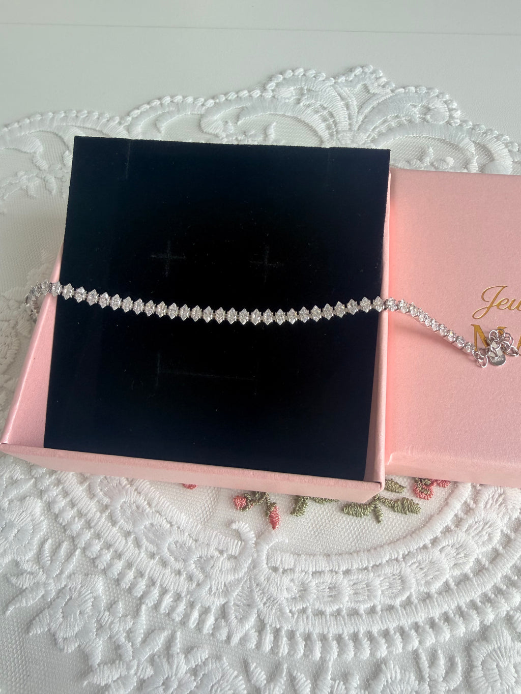 Marquise Sparkle Diamond-Effect 925 Sterling Silver Bracelet