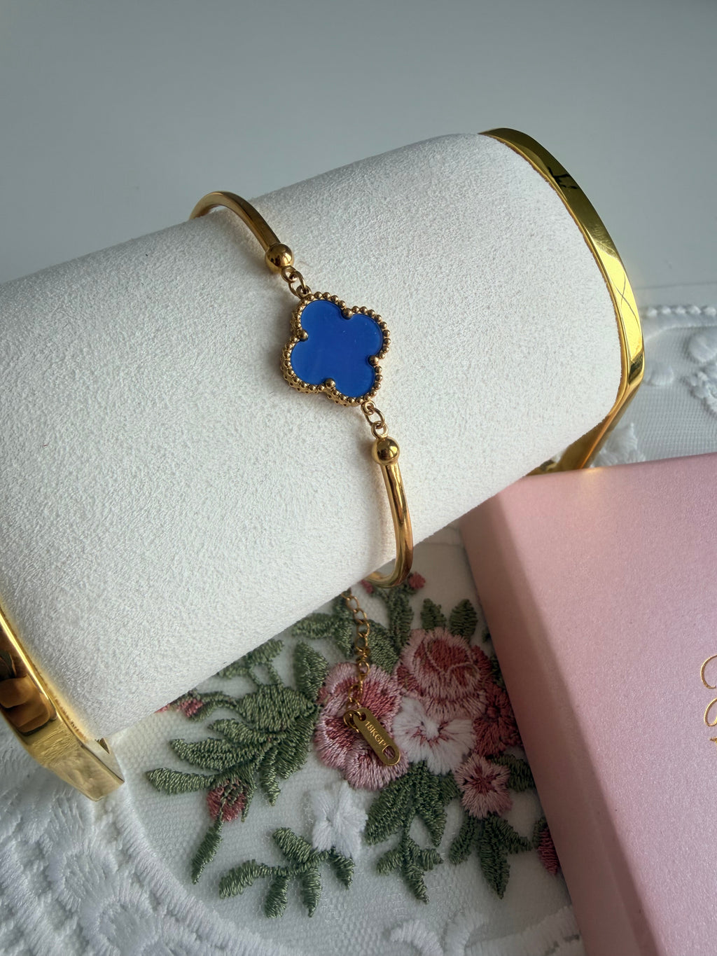 Leaf Blue Sporty Stainless Steel 18k Bracelet