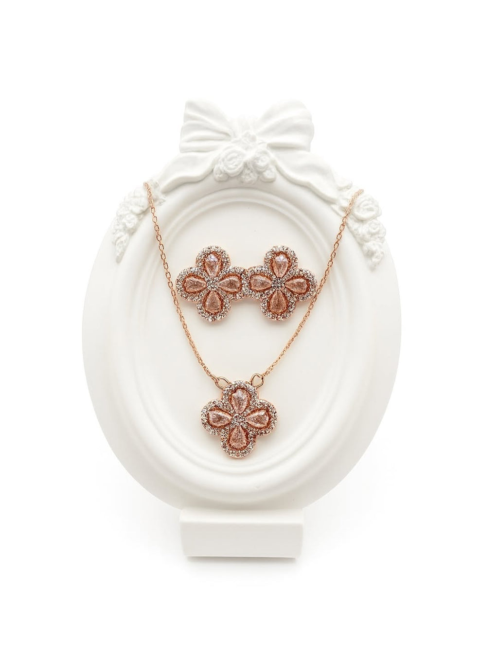 925 Silver Rose Gold Leaf set