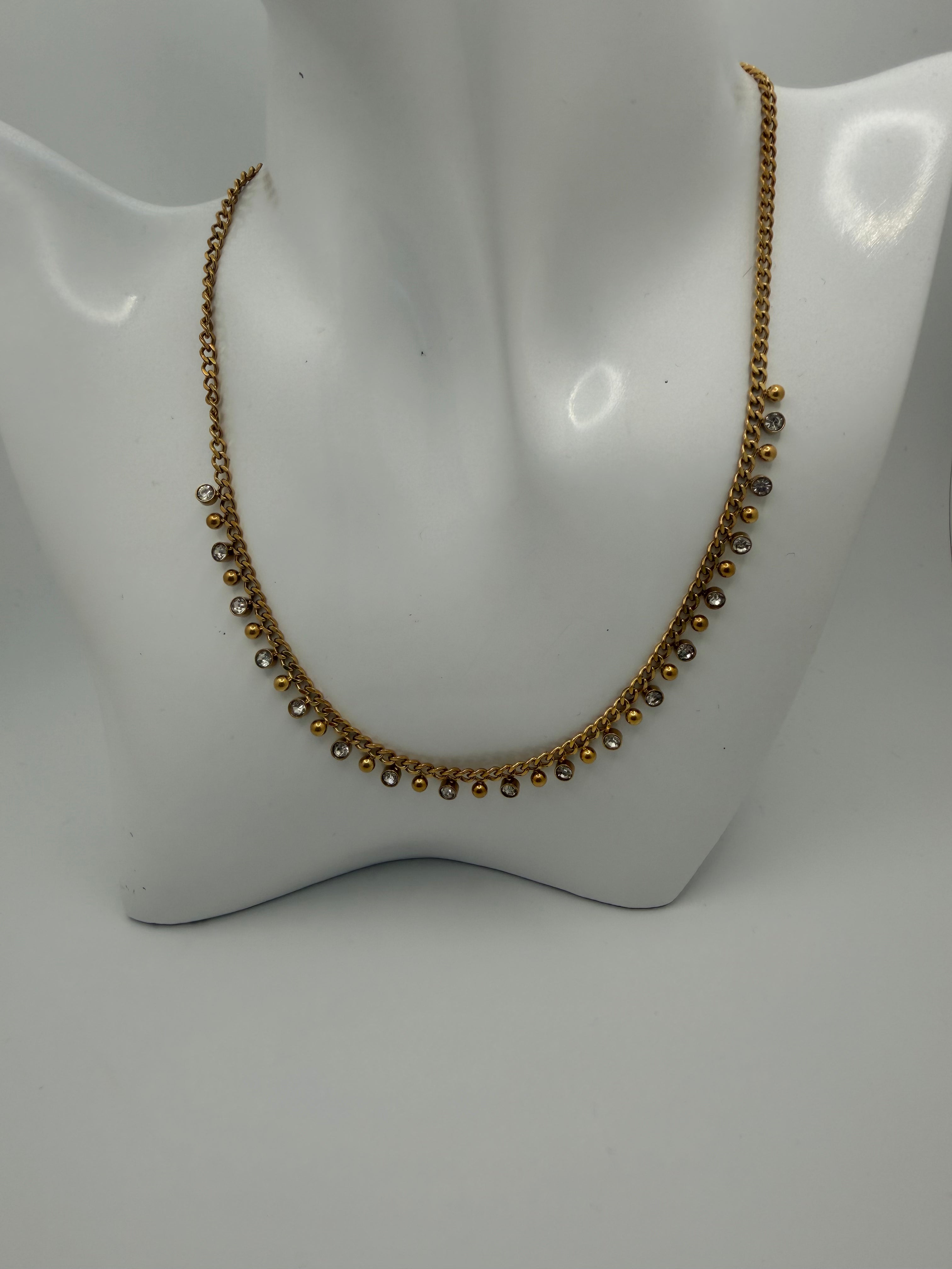 Luxury Gold-Plated Necklace with Crystal Pendants