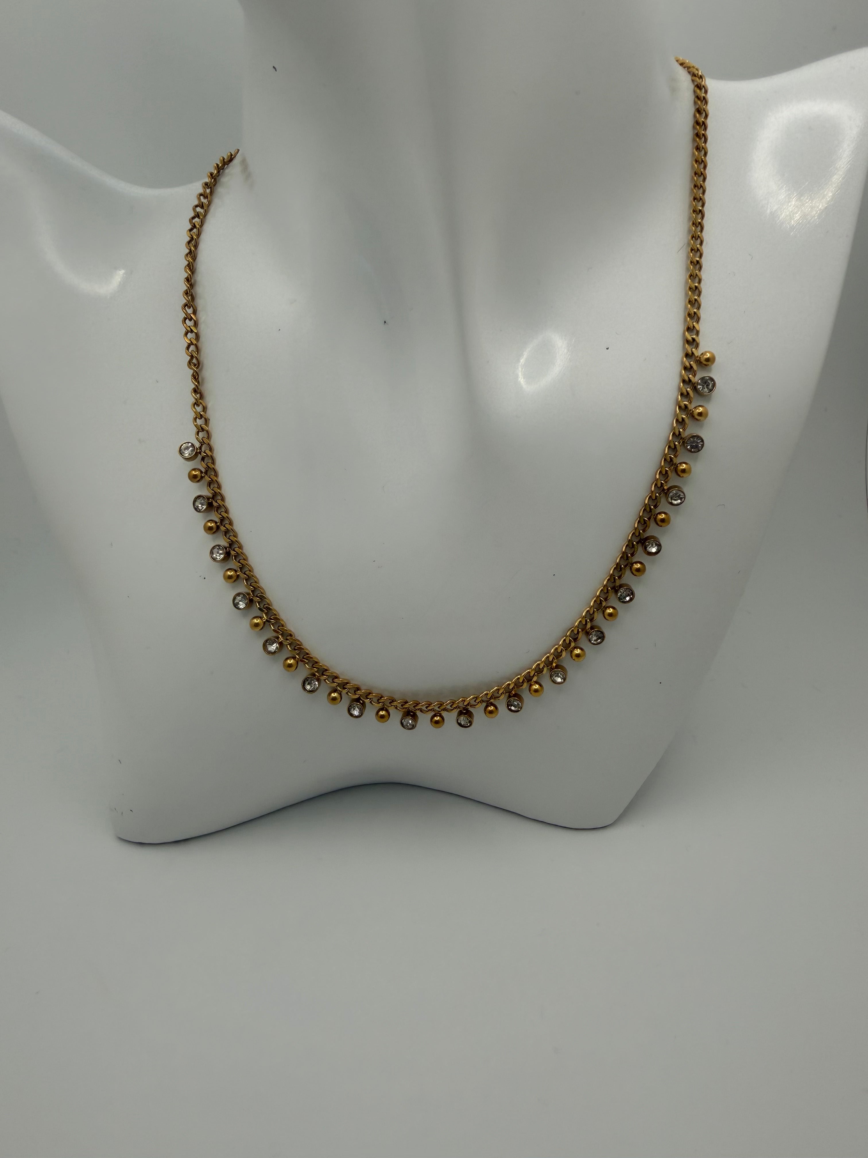 Luxury Gold-Plated Necklace with Crystal Pendants