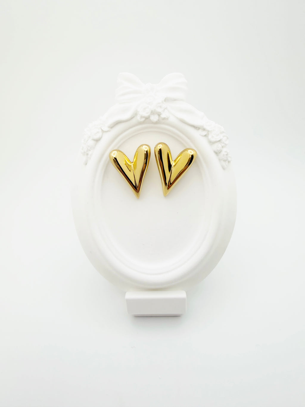 Hesrt Gold Stainless Steel Earring Non-Tarnish