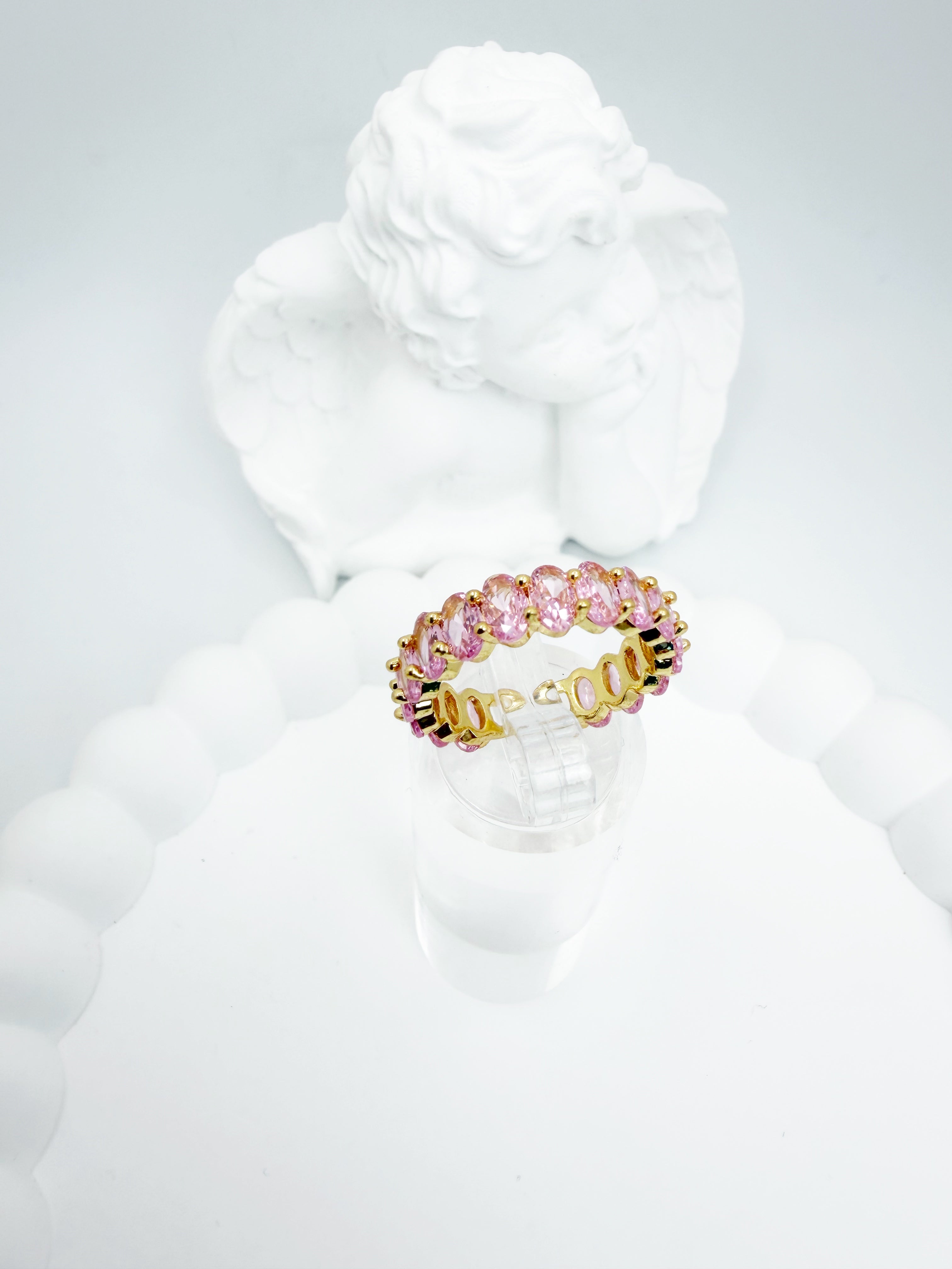 Zircon Pinkly Stainless Steel Ring