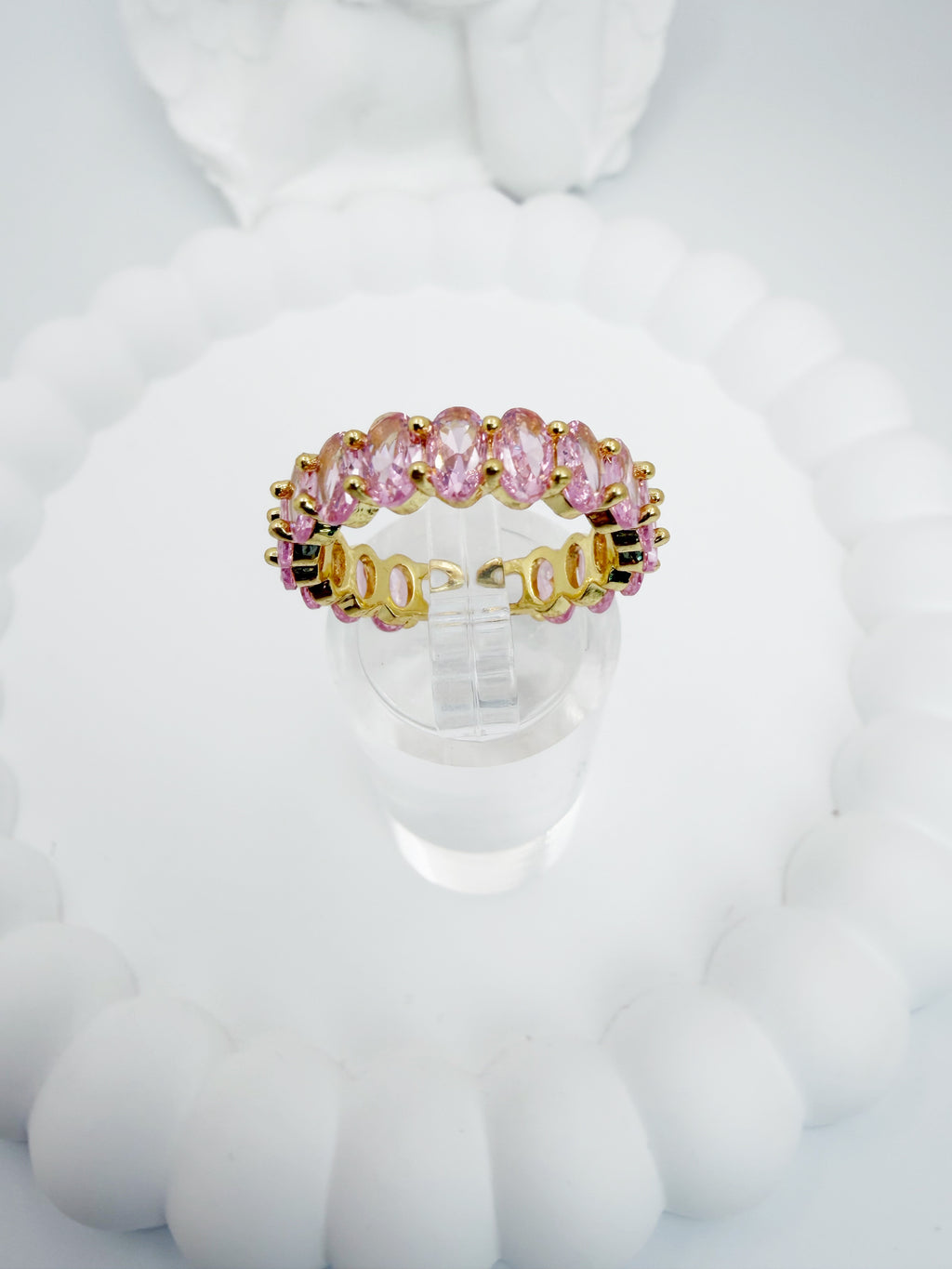 Zircon Pinkly Stainless Steel Ring