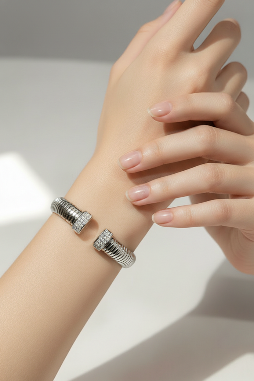 Rihanna Silver Stainless Steel Bracelet