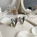 Heart Big Silver Stainless Steel Earring