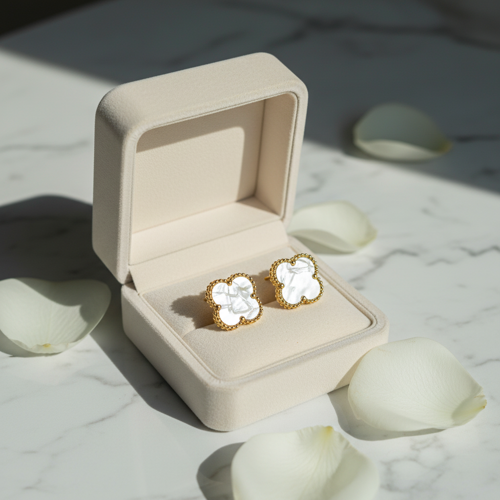 Leaf White Stainless Steel Earring