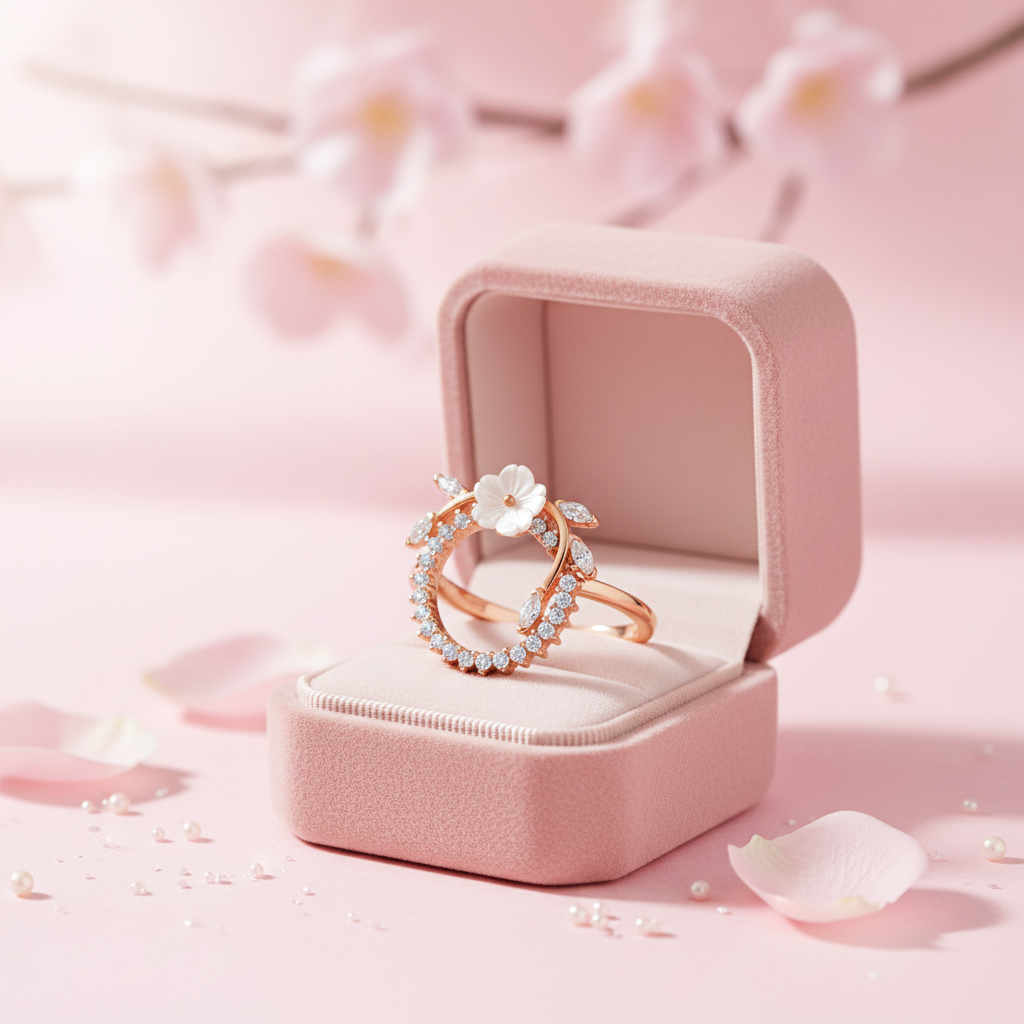 Rose Garden Halo Silver Ring