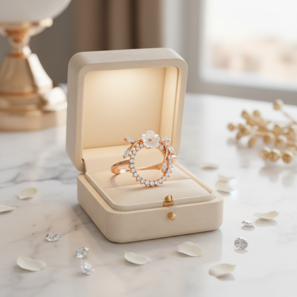 Rose Garden Halo Silver Ring