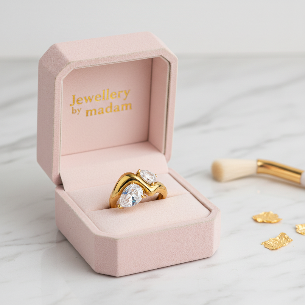 Dualis Ring Stainless Steel 18k Gold Plated