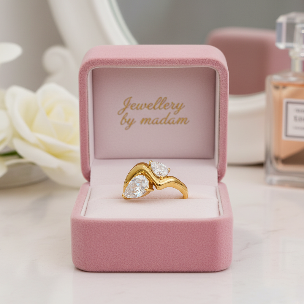 Dualis Ring Stainless Steel 18k Gold Plated