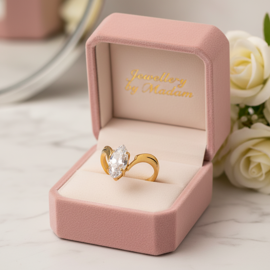 Vivien Stainless Steel Ring 18k Gold Plated