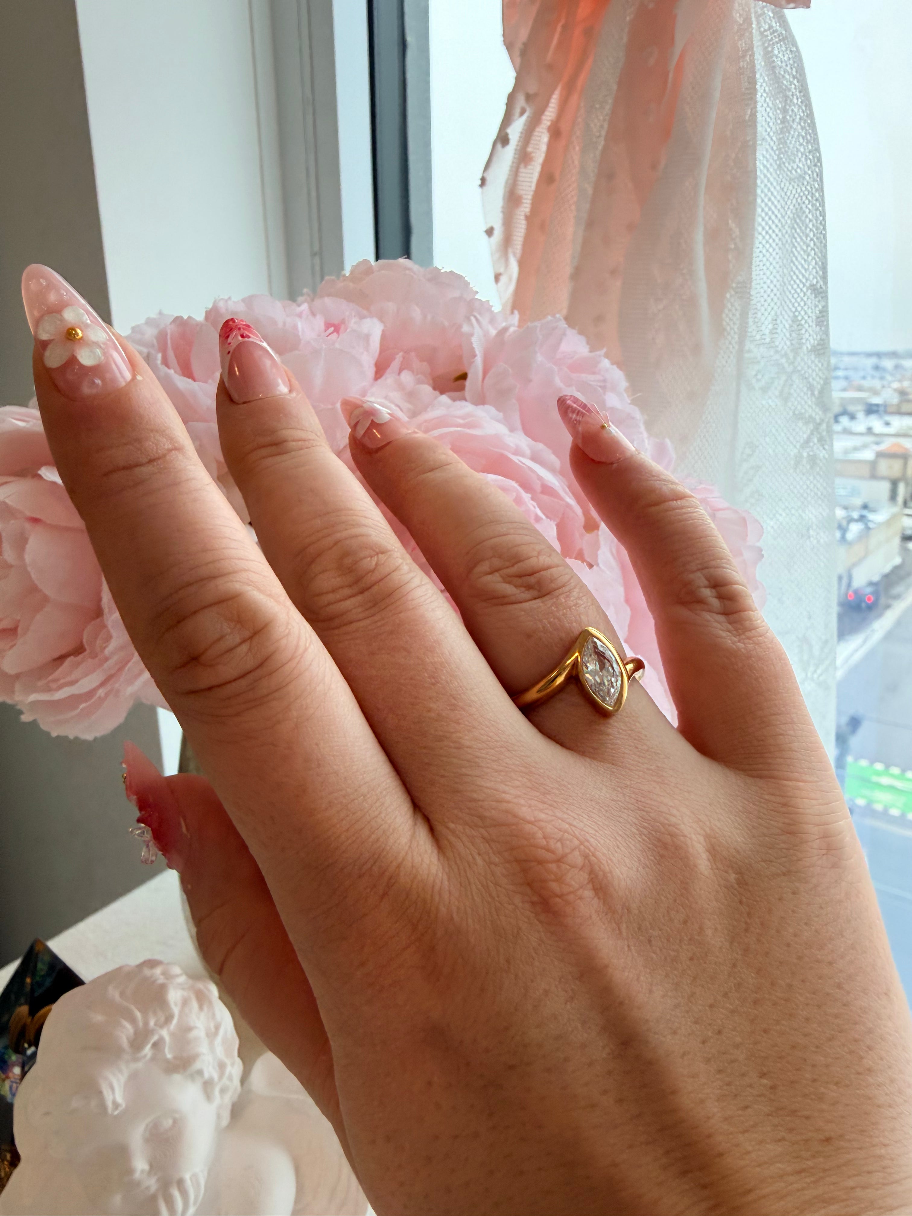 Roselle Ring Stainless Steel 18k Gold Plated