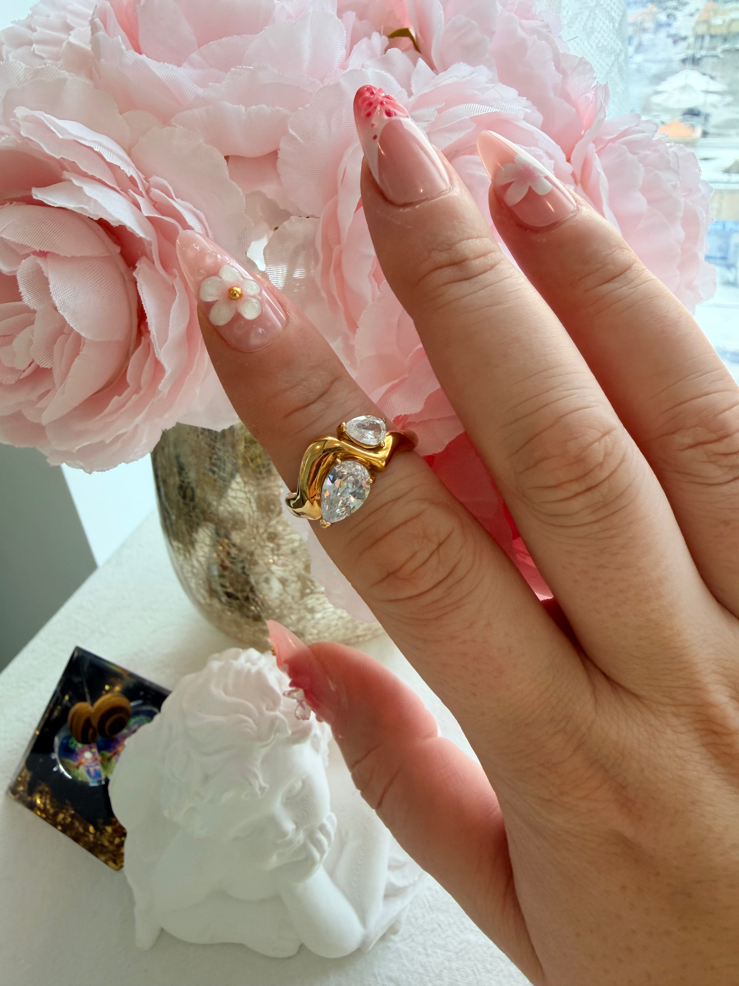 Dualis Ring Stainless Steel 18k Gold Plated