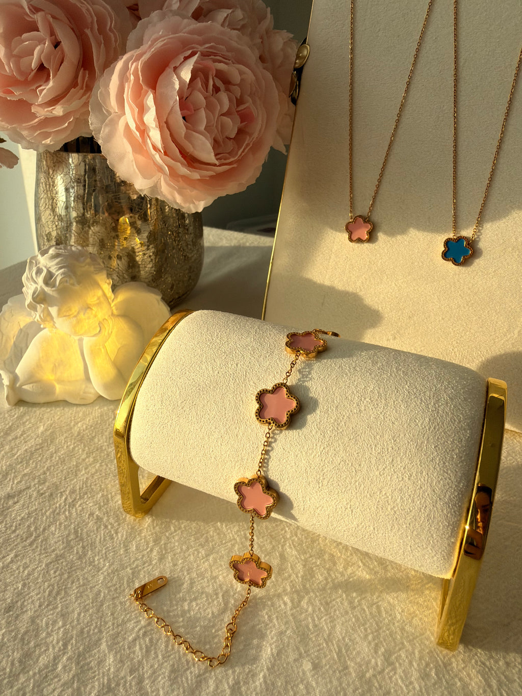 Leaf Powder Stainless Steel 18k Bracelet