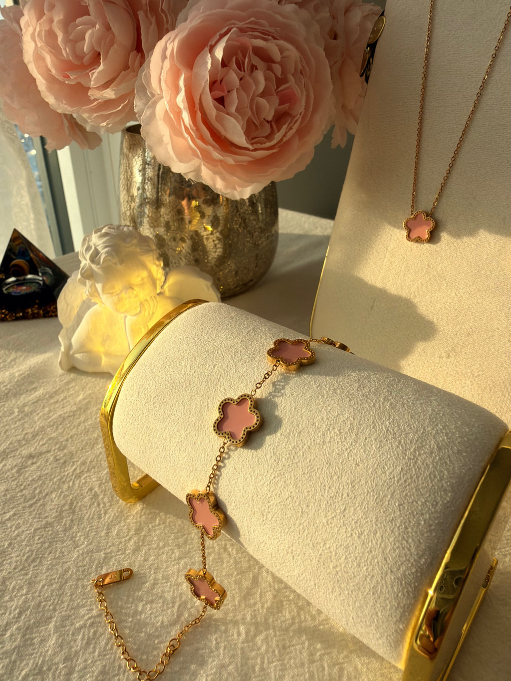 Leaf Powder Stainless Steel 18k Bracelet