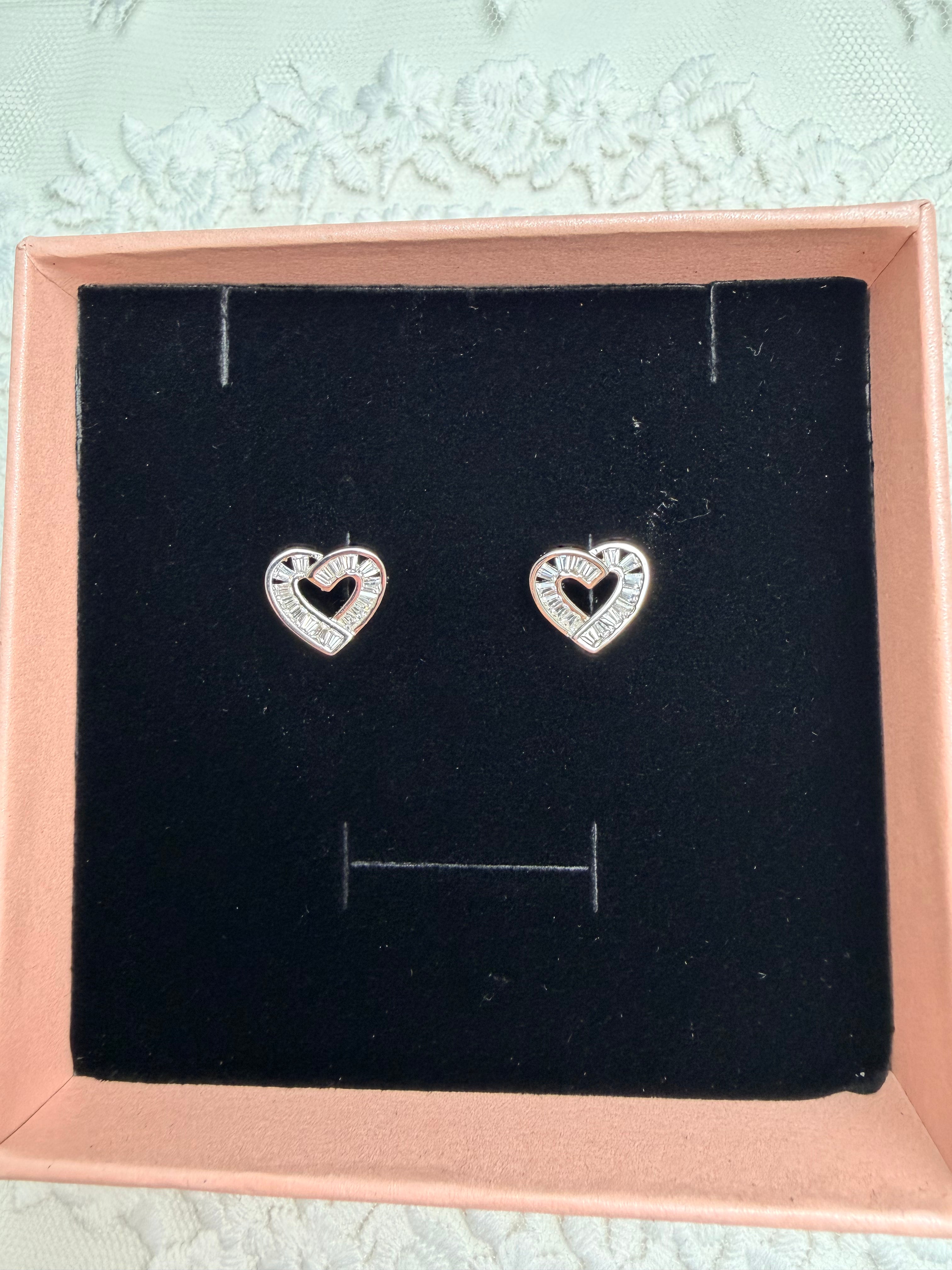 Diamond Heart 925 Sterling Silver Earring