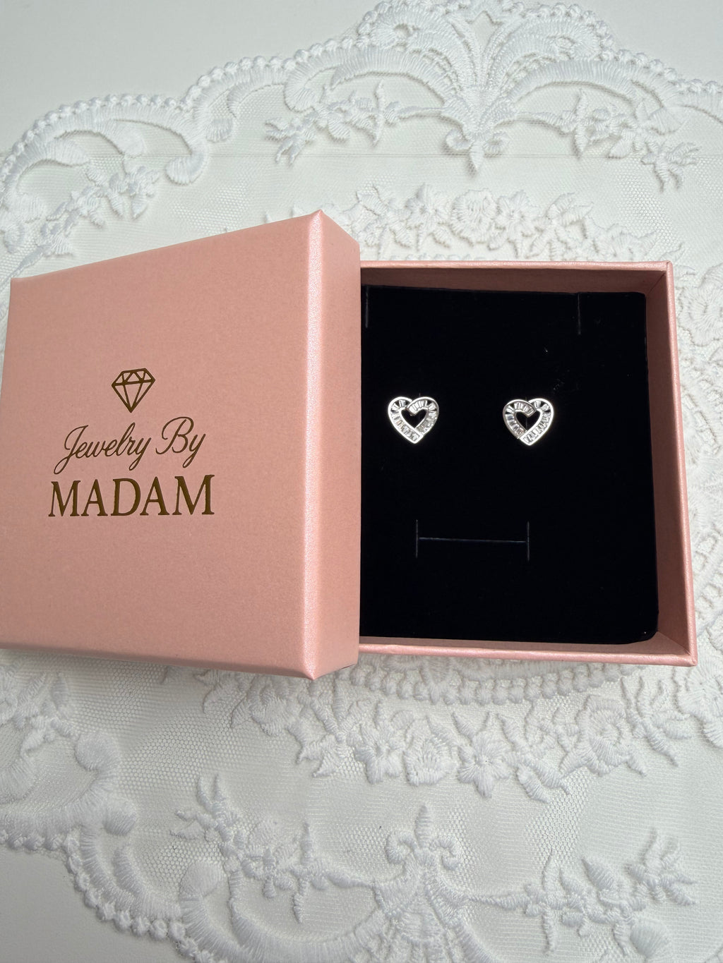 Diamond Heart 925 Sterling Silver Earring