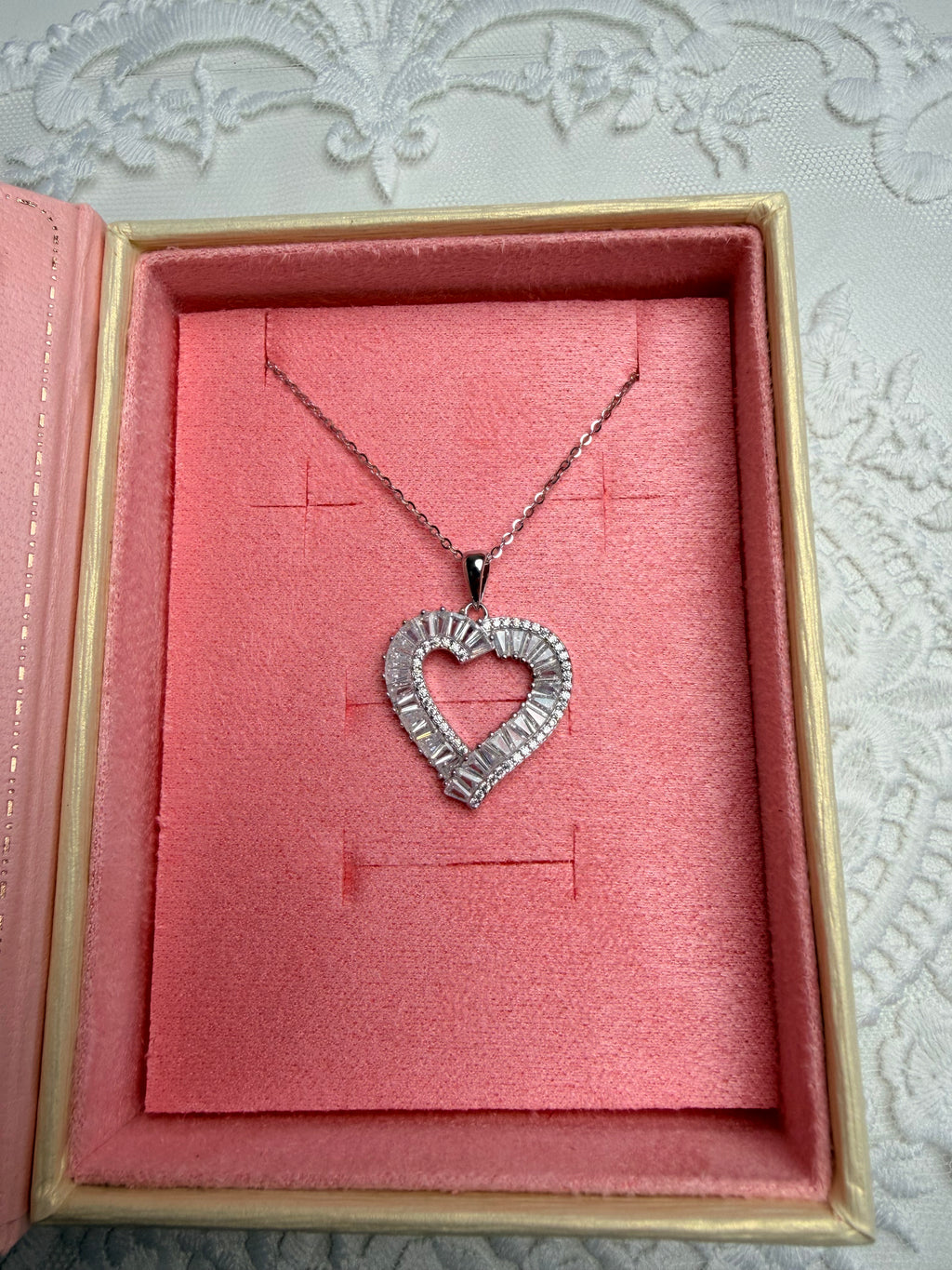 Heart Diamond 925 Sterling Silver Necklacee