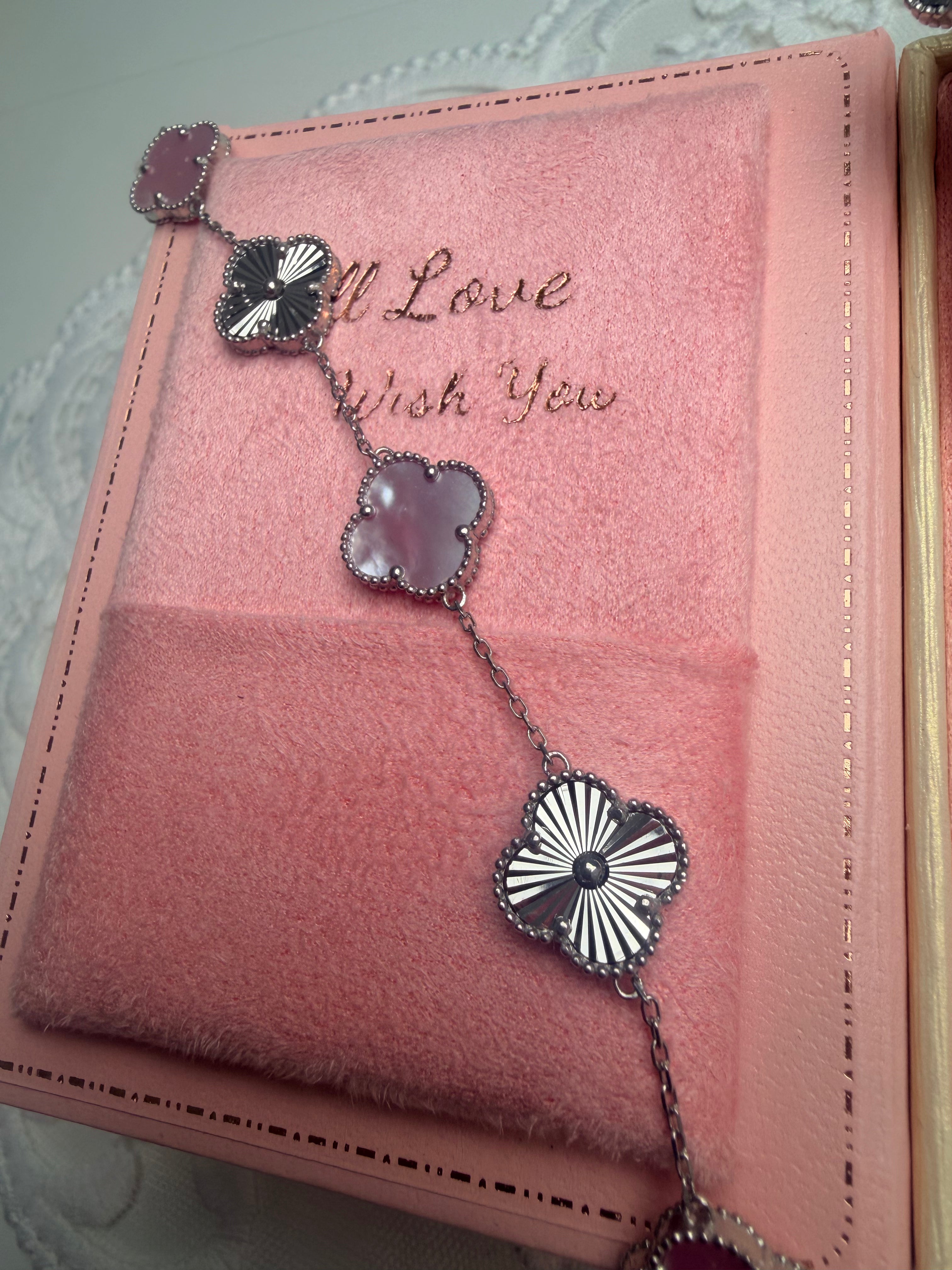 Quartz Clover Jewelry 925 Sterling Silver Set