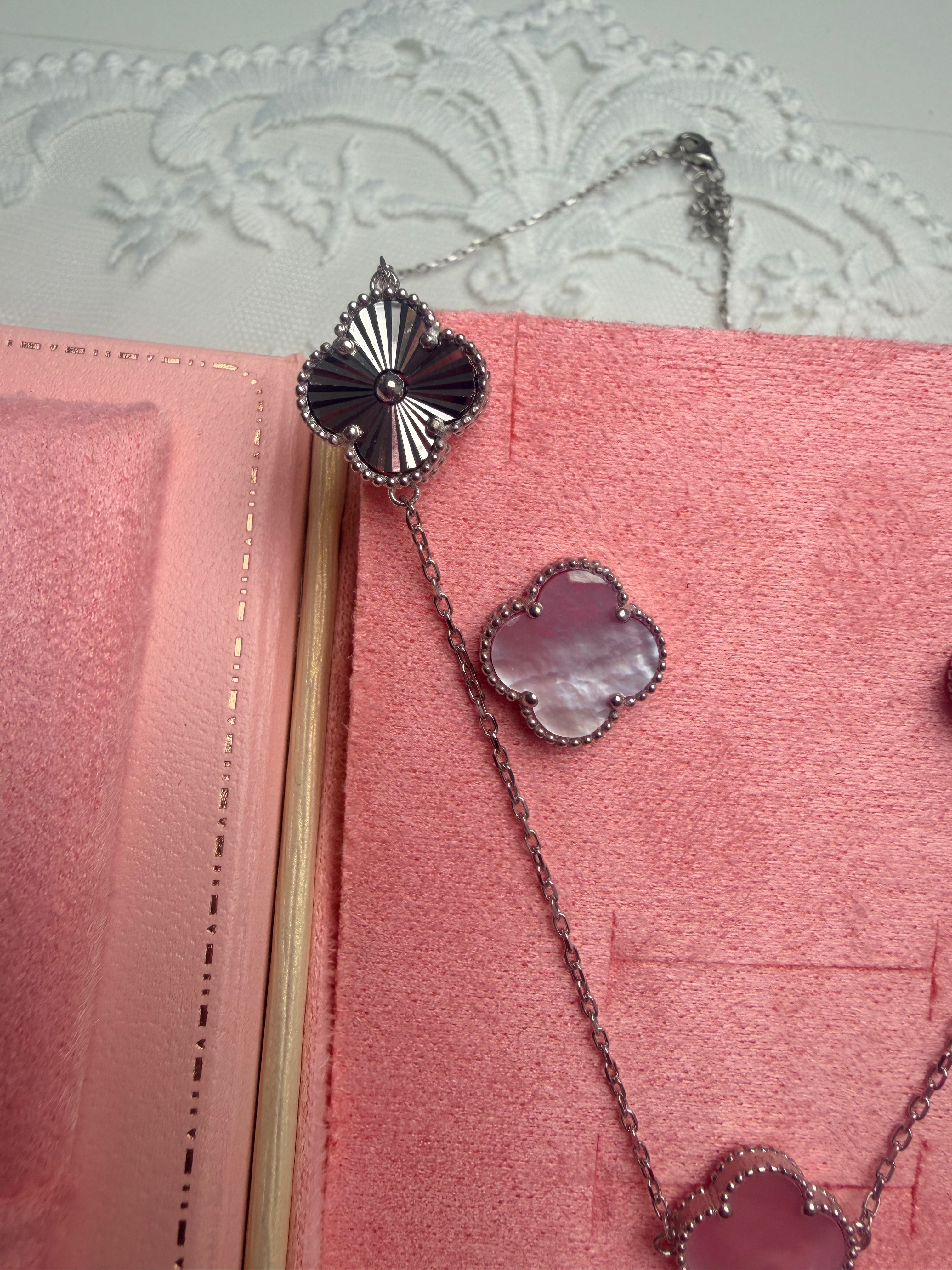 Quartz Clover Jewelry 925 Sterling Silver Set