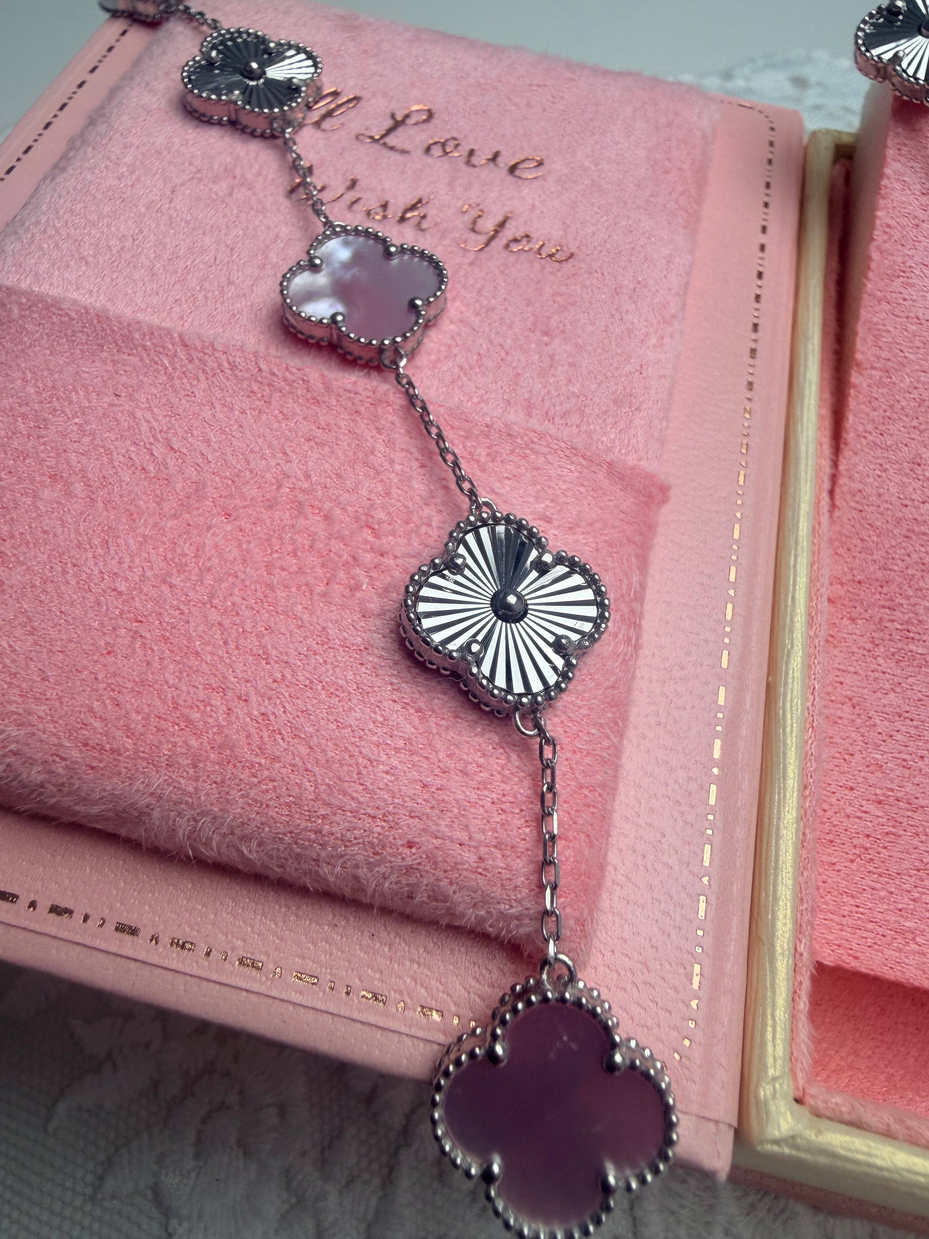 Quartz Clover Jewelry 925 Sterling Silver Set