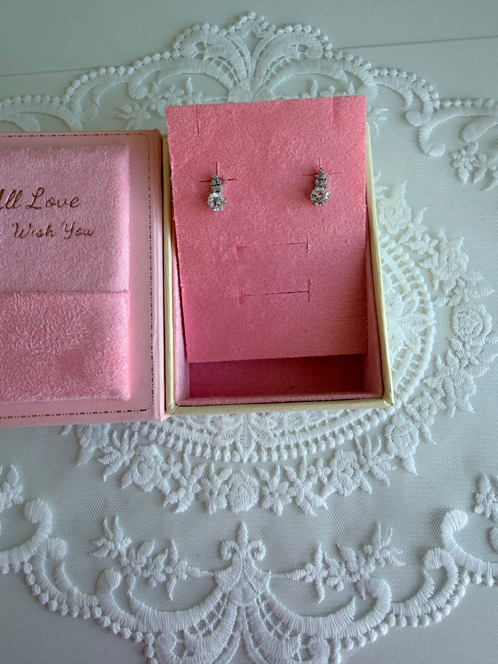 Princess Diamond 925 Sterling Silver Earrings