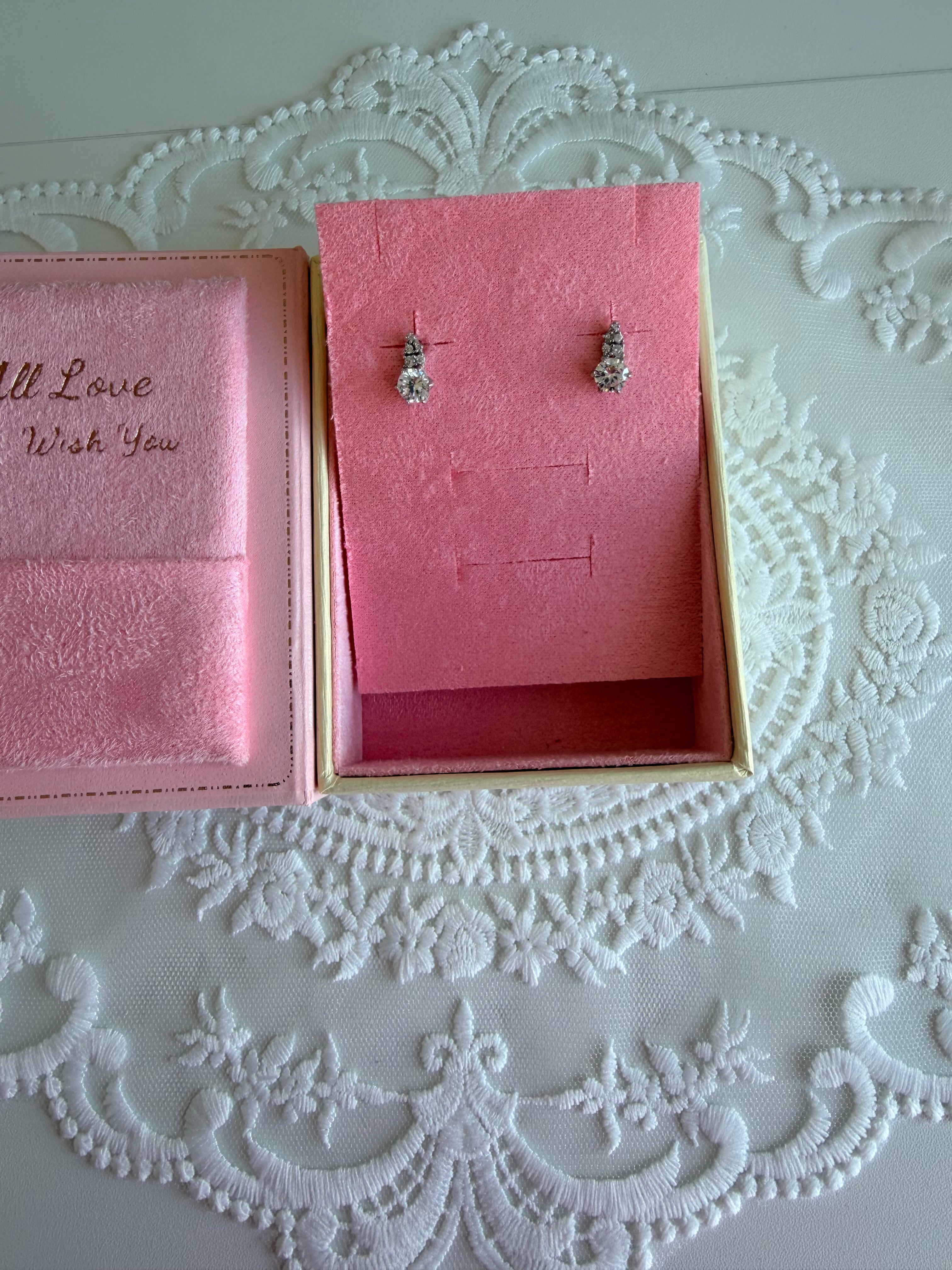 Princess Diamond 925 Sterling Silver Earrings