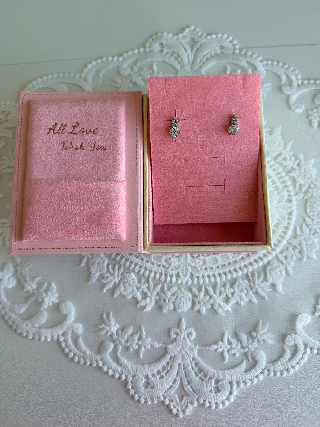 Princess Diamond 925 Sterling Silver Earrings