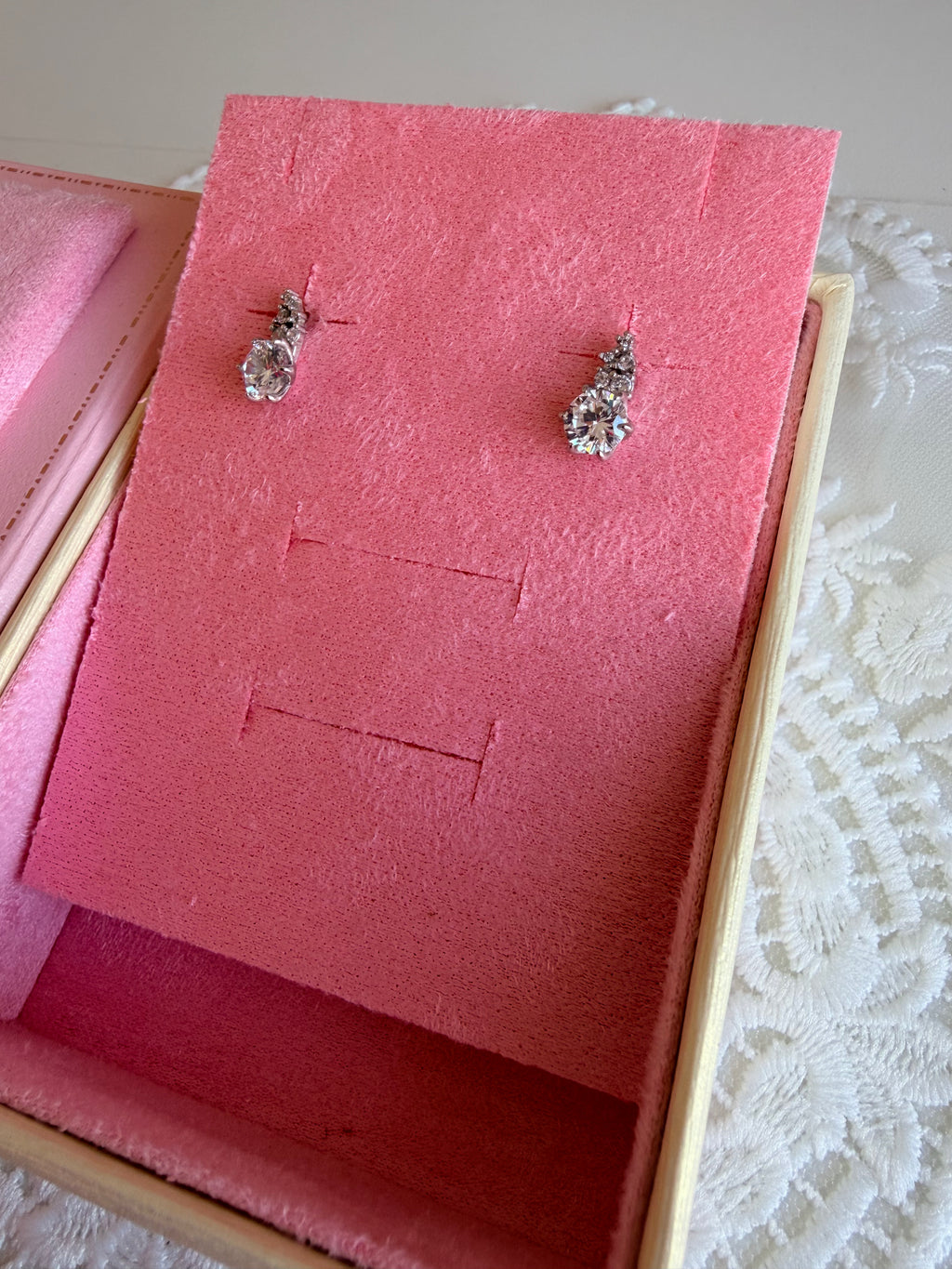 Princess Diamond 925 Sterling Silver Earrings