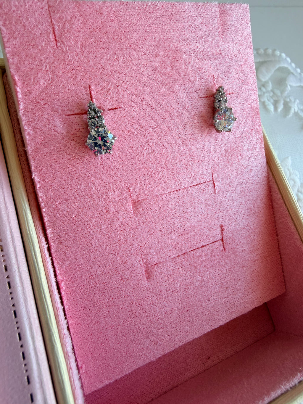 Princess Diamond 925 Sterling Silver Earrings