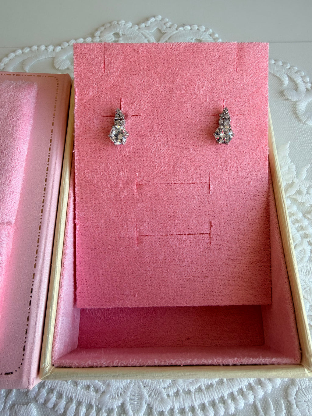 Princess Diamond 925 Sterling Silver Earrings