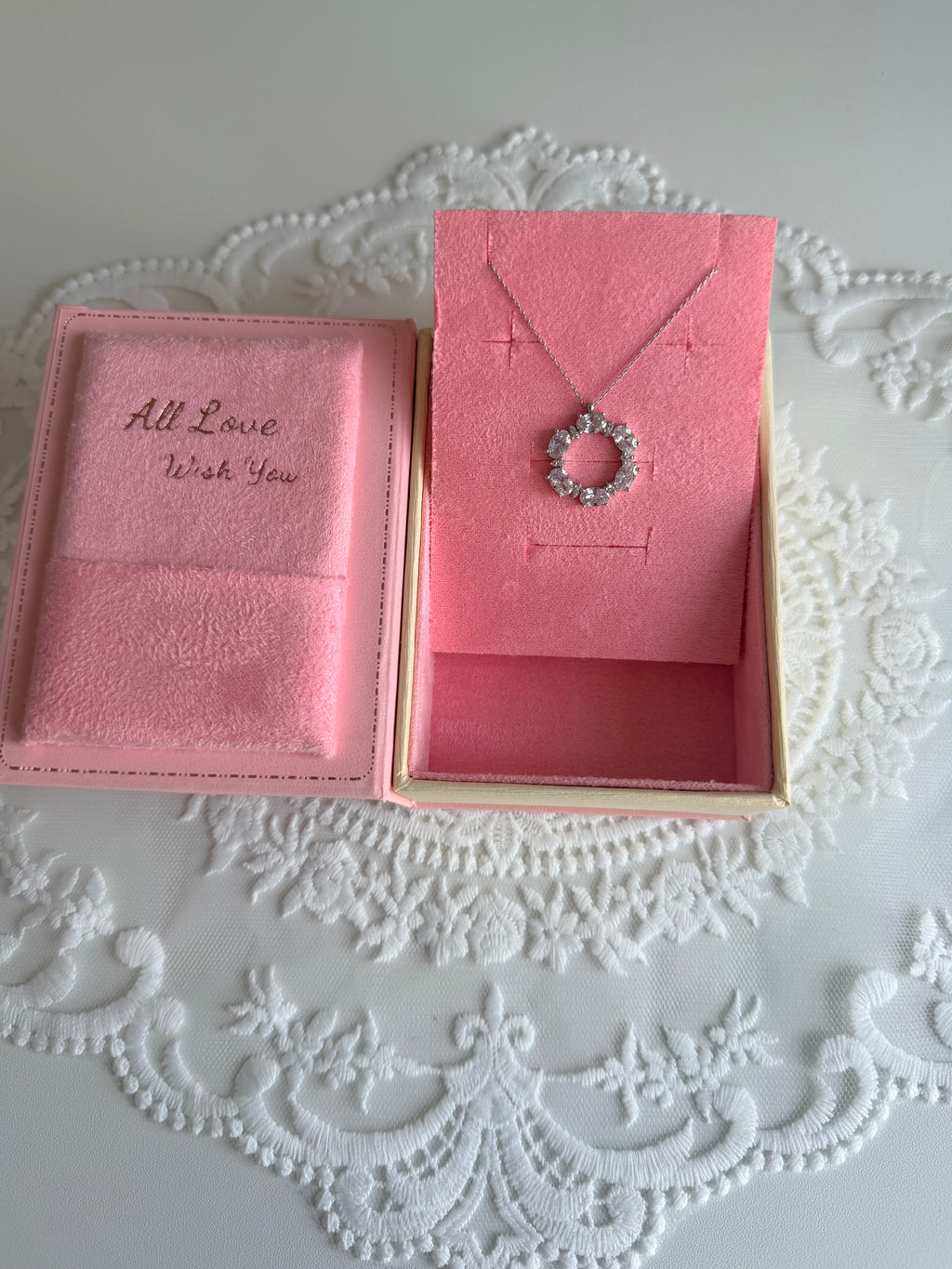 Diamond Spark Halo 925 Sterling Silver Necklace