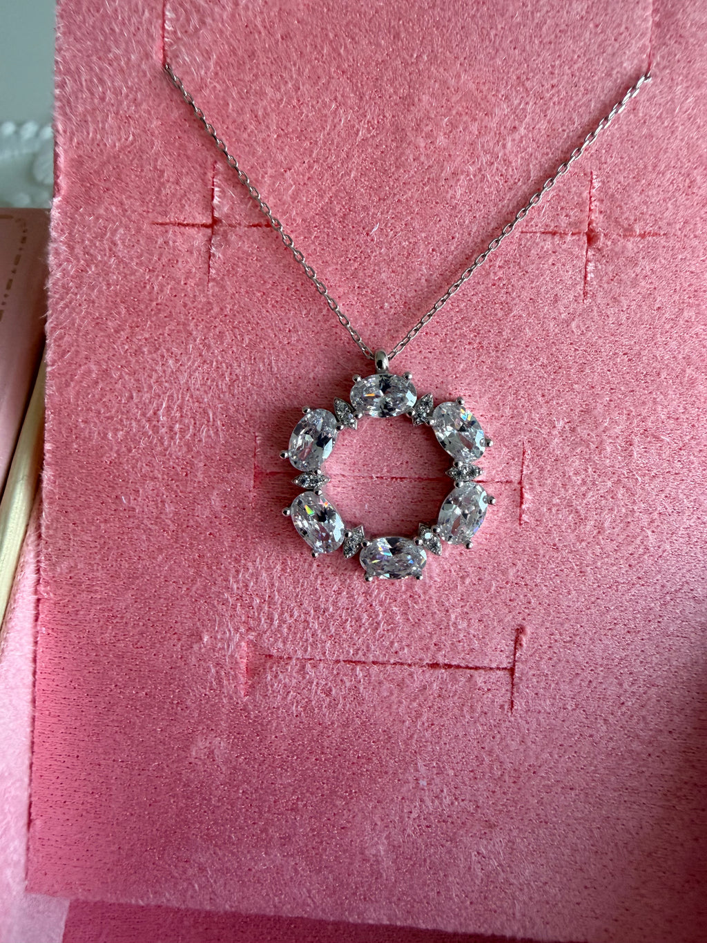 Diamond Spark Halo 925 Sterling Silver Necklace