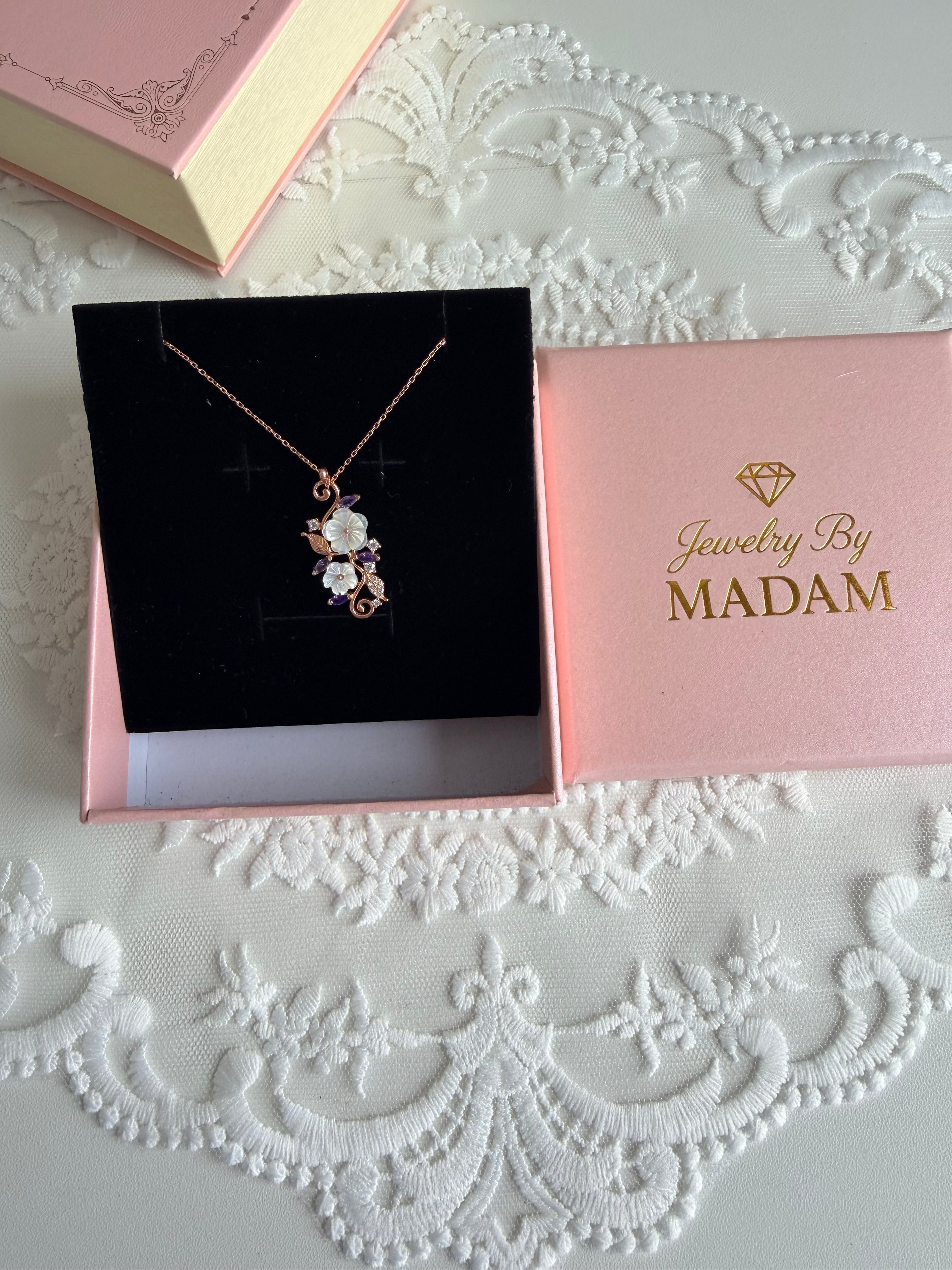 Floral Whisper Rose 925 Sterling Silver Necklace