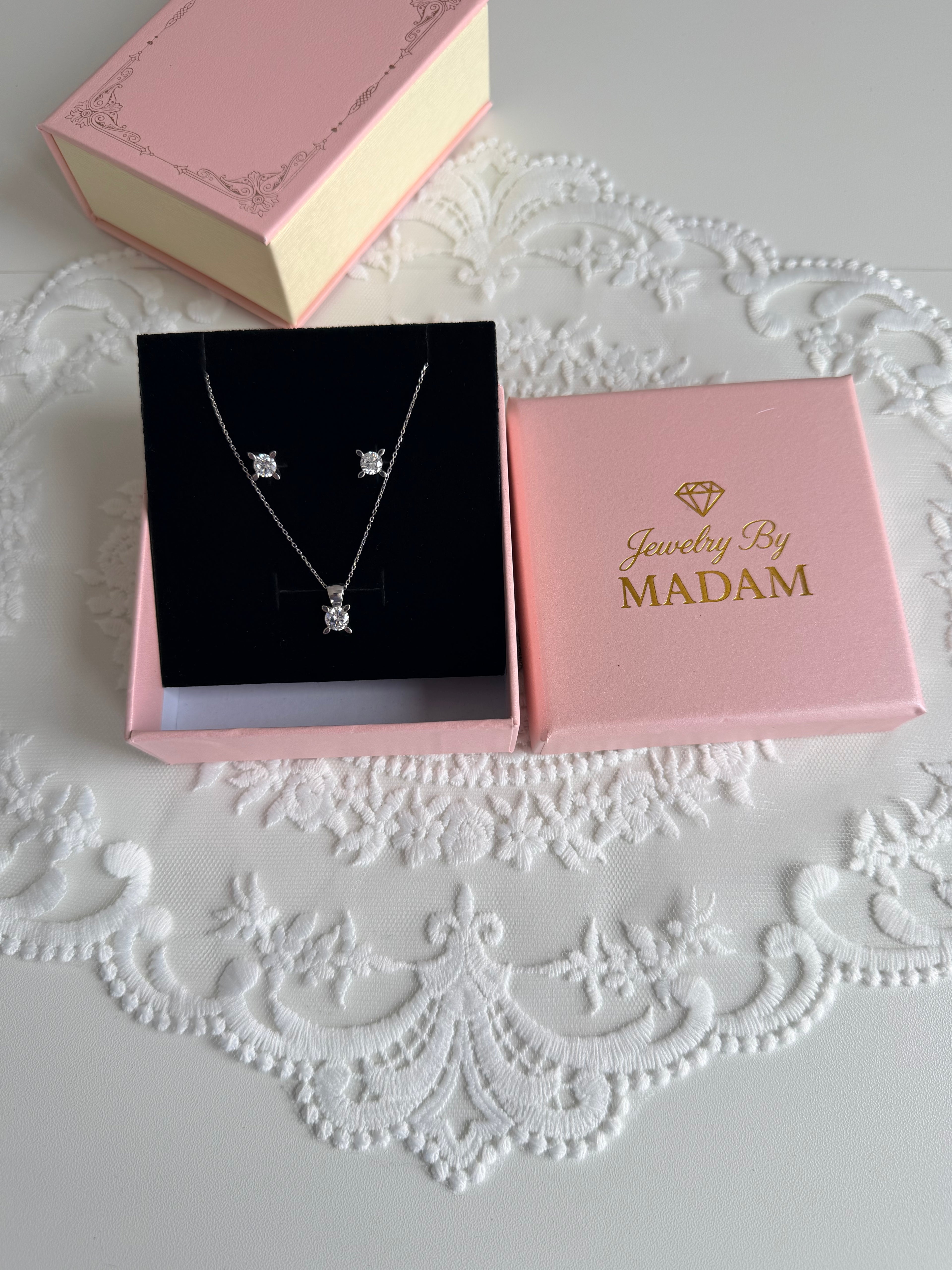 2.25 carat Mila Twin Set 925 Sterling Silver Necklace