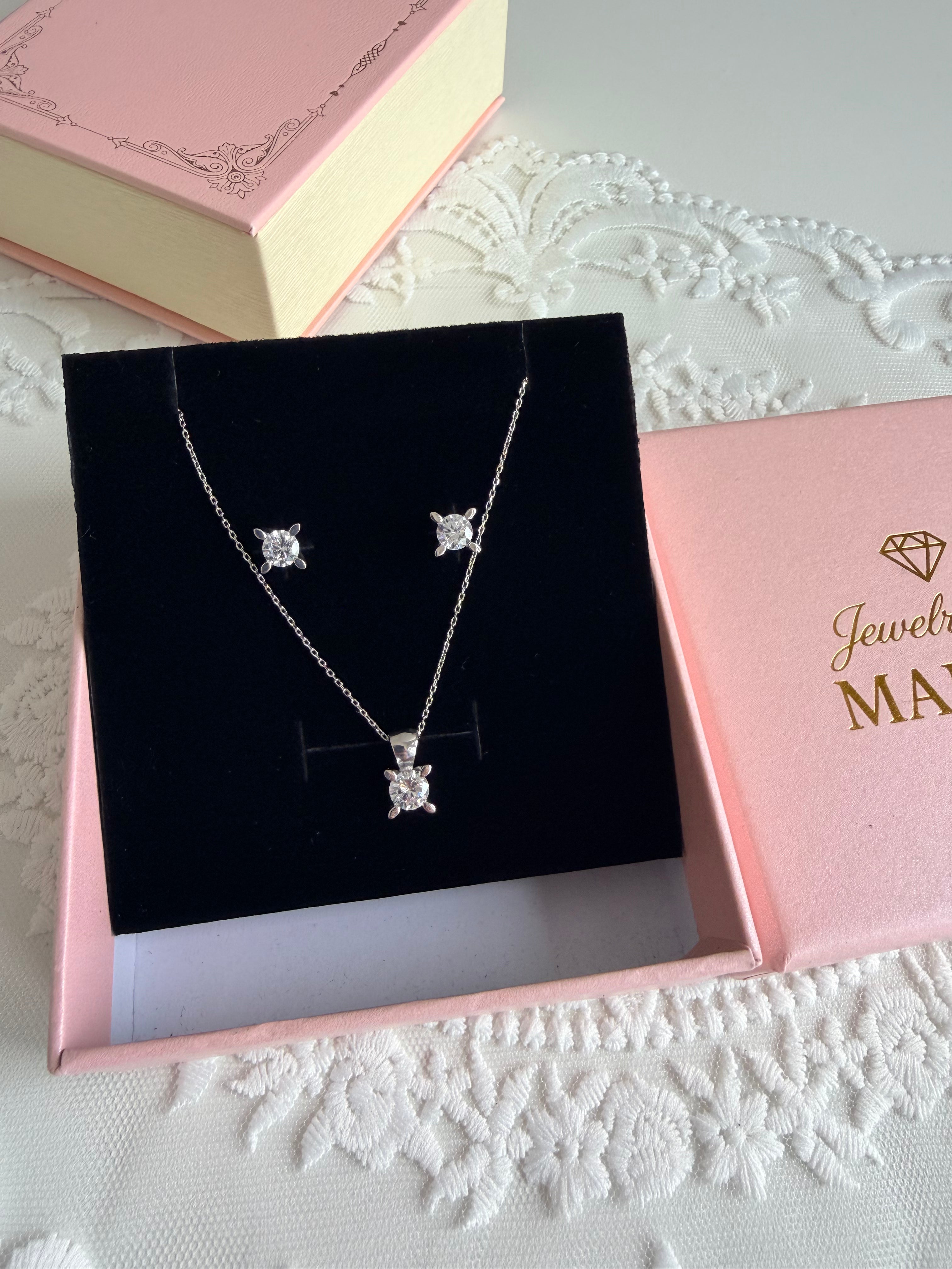 2.25 carat Mila Twin Set 925 Sterling Silver Necklace