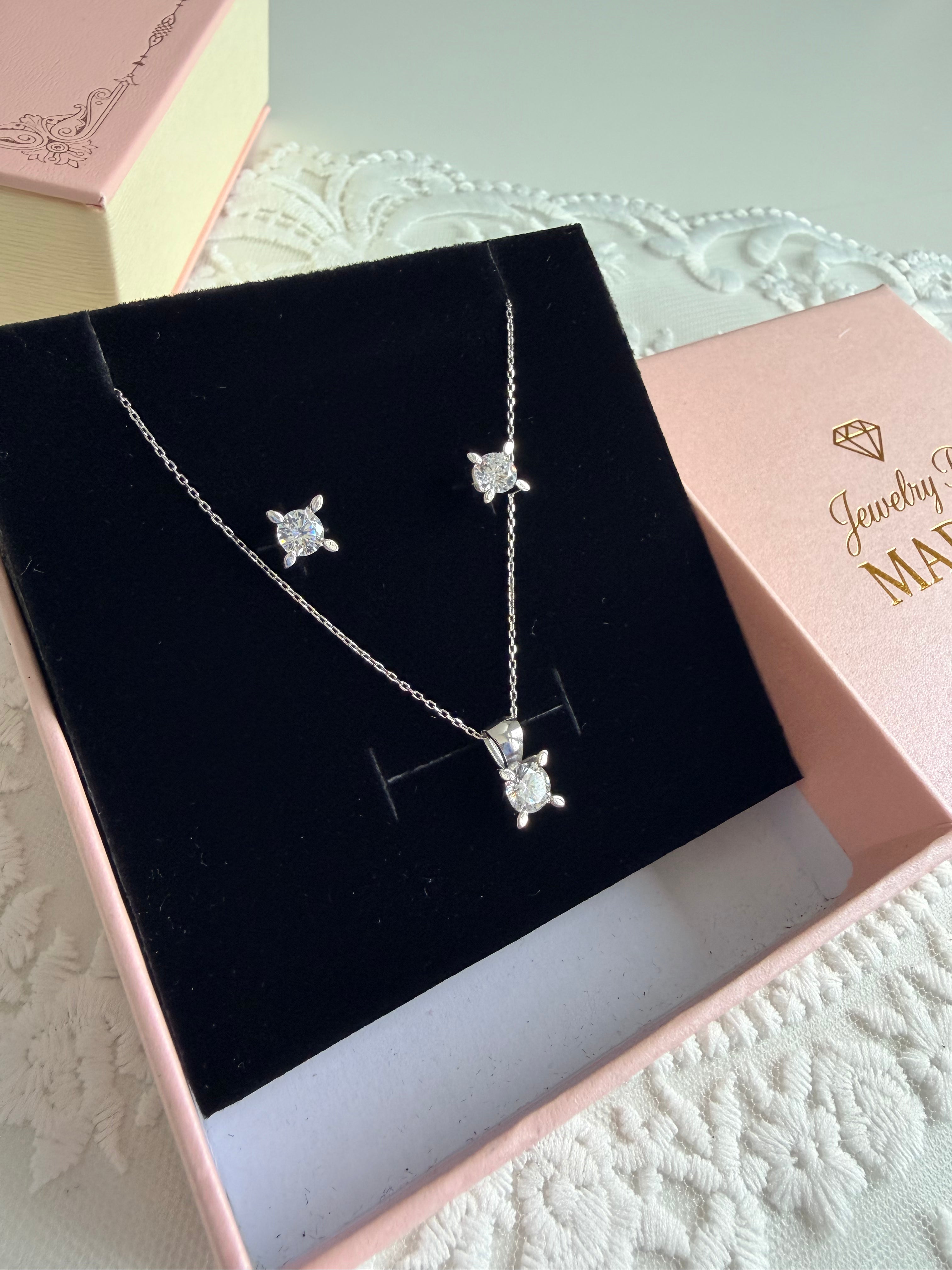 2.25 carat Mila Twin Set 925 Sterling Silver Necklace