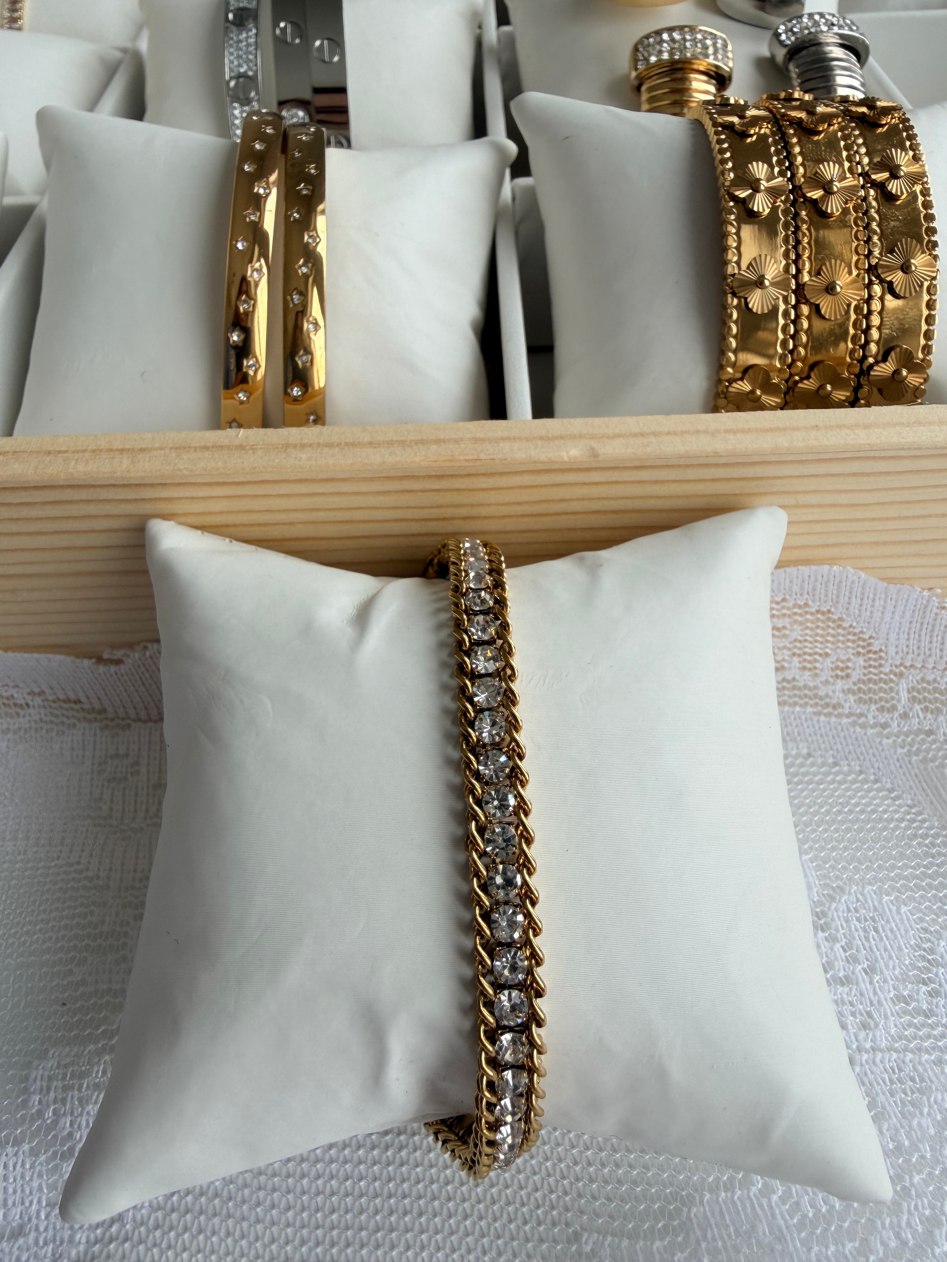 Madam Crystal Line Bracelet Stainless Steel