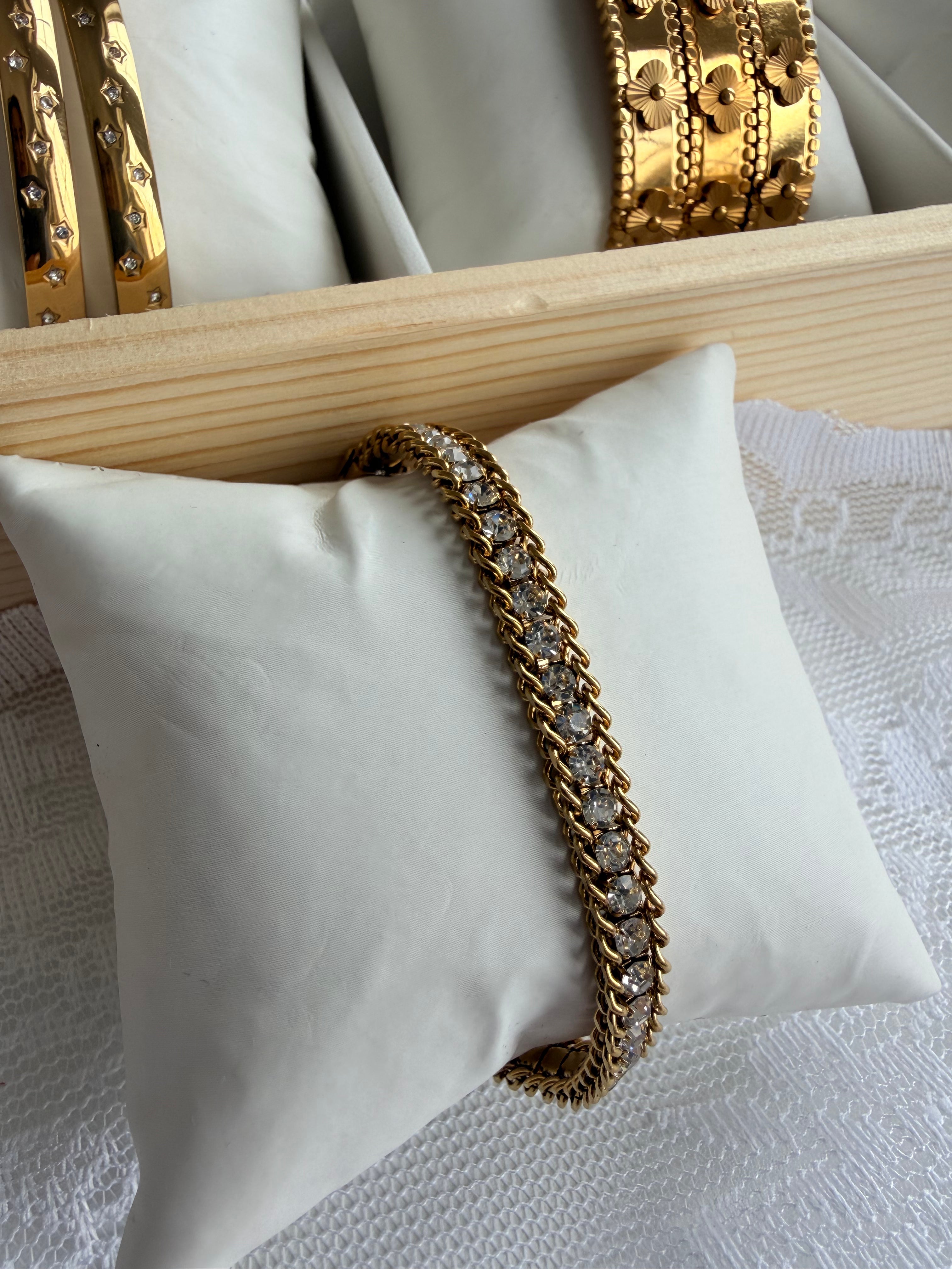 Madam Crystal Line Bracelet Stainless Steel