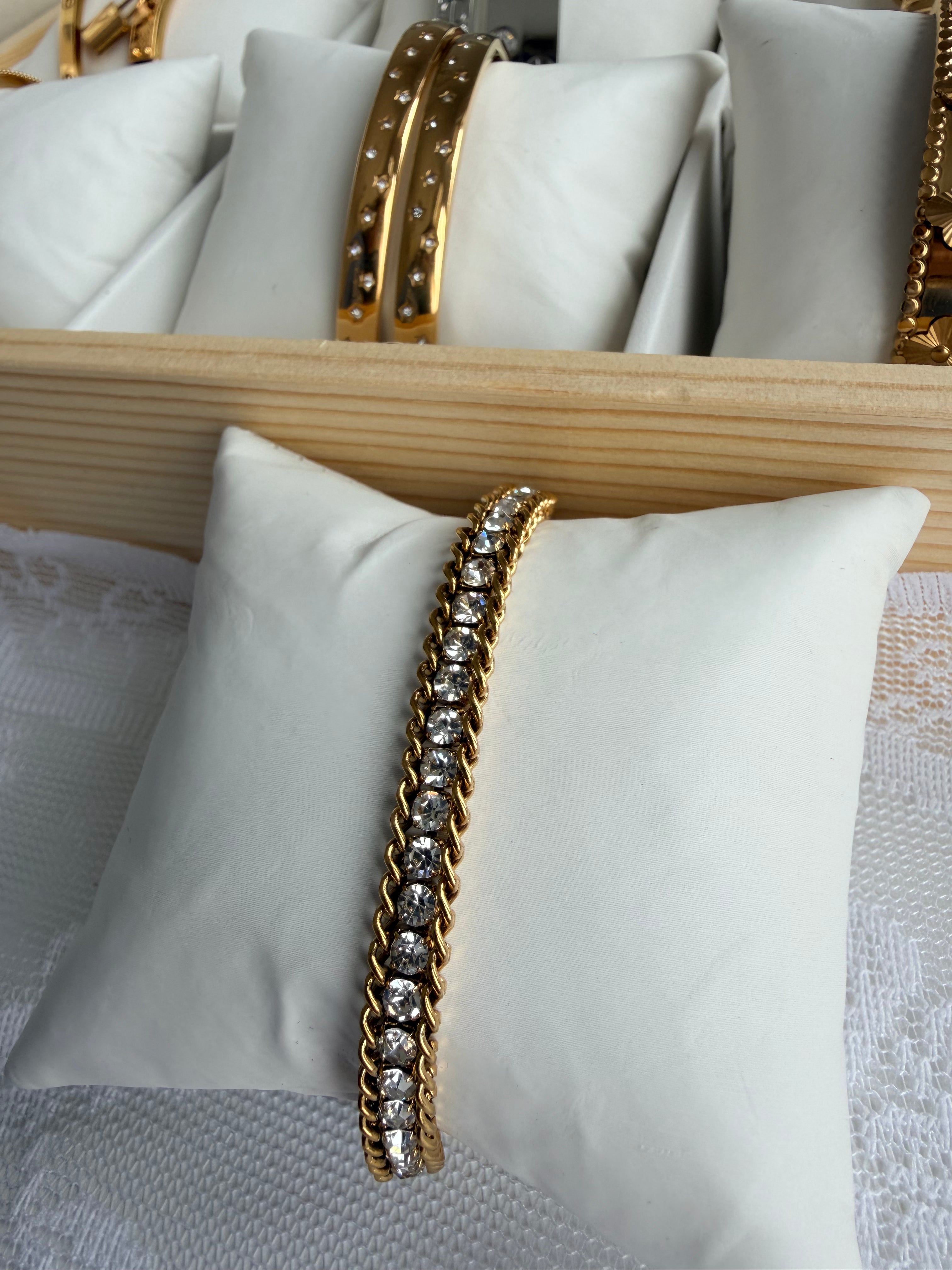 Madam Crystal Line Bracelet Stainless Steel