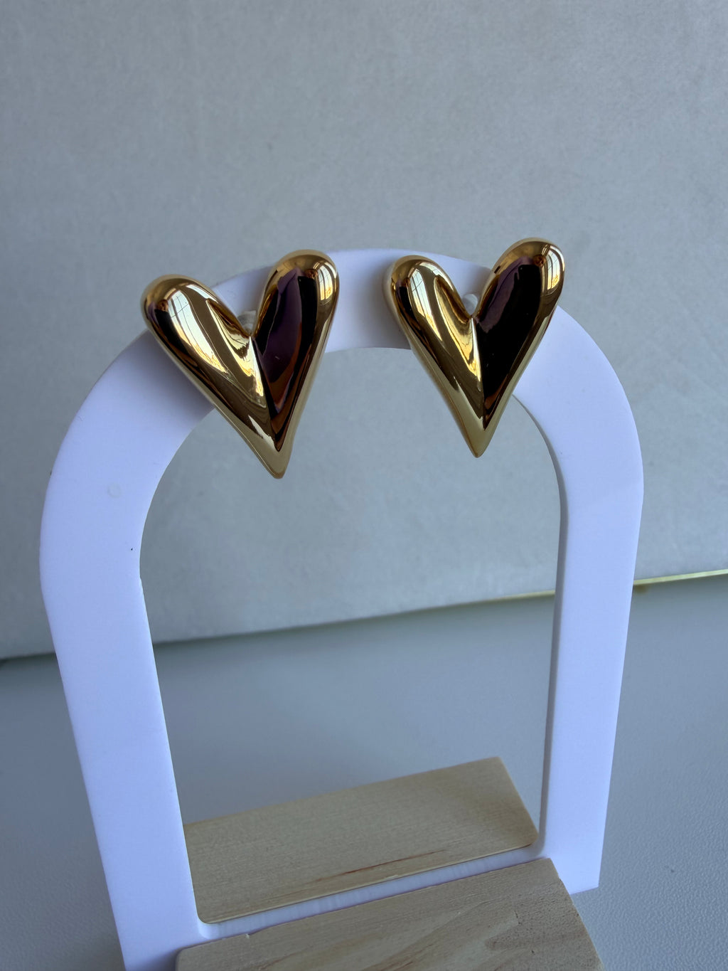 Hesrt Gold Stainless Steel Earring Non-Tarnish