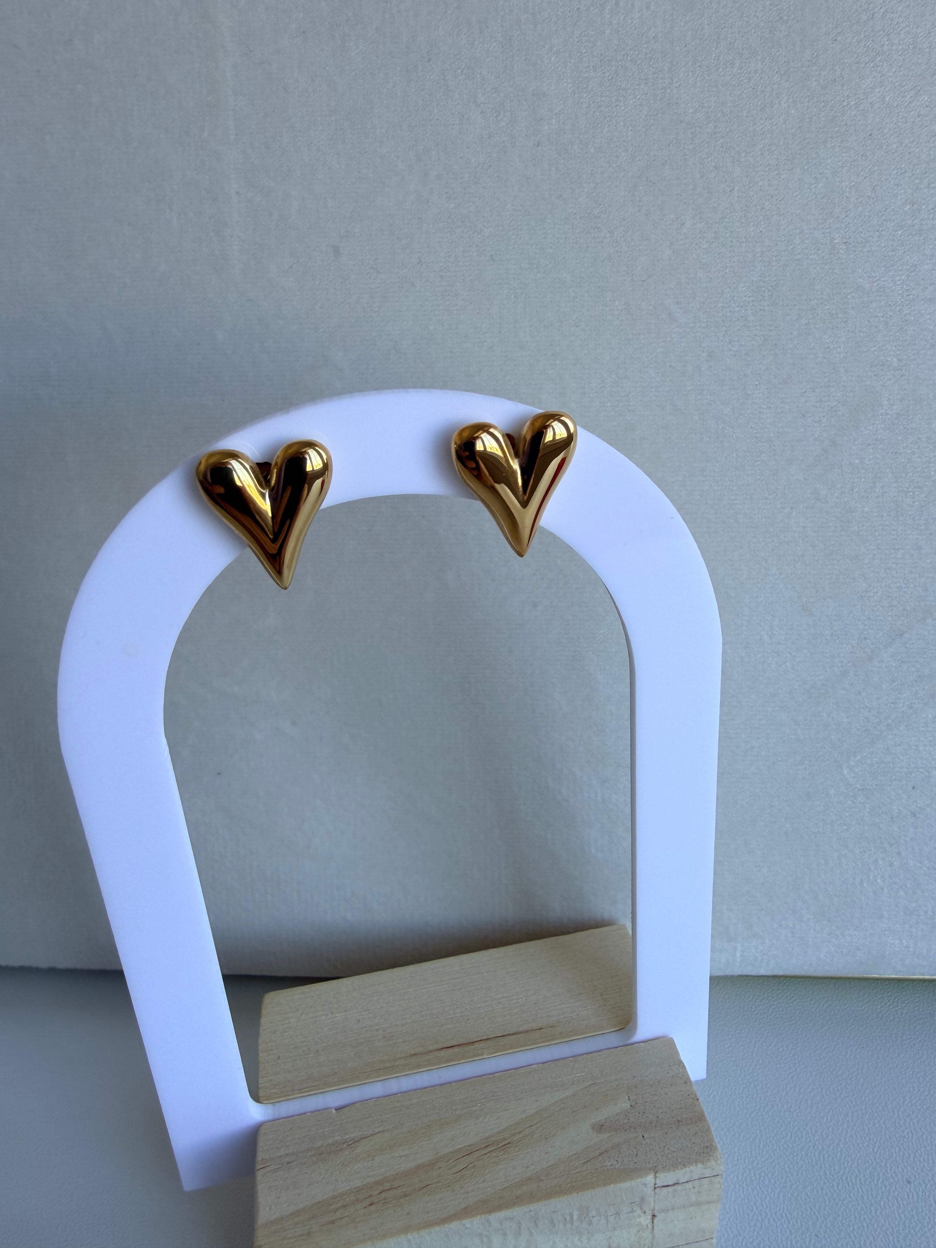 Heart Small Gold Stainless Steel Earring