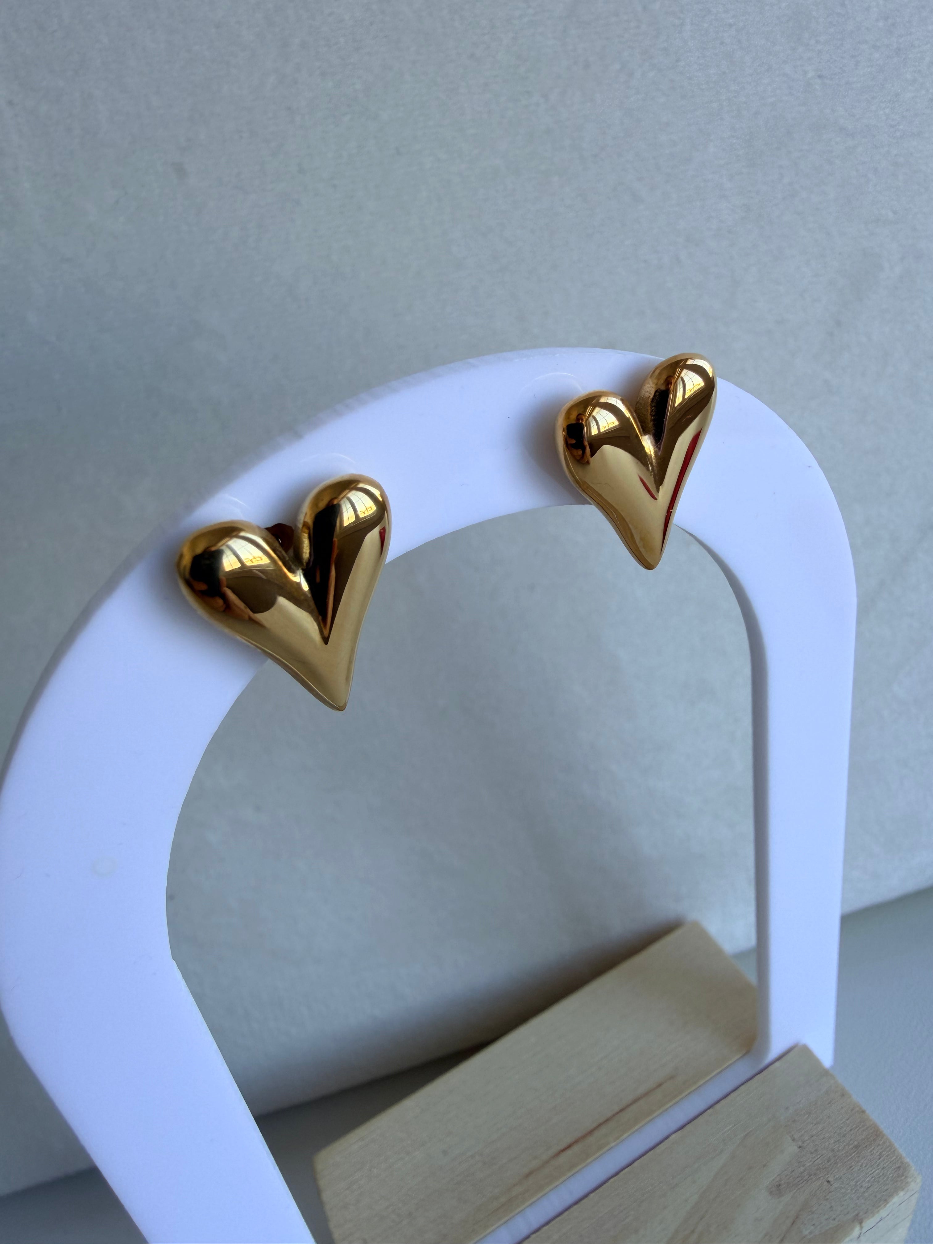 Heart Small Gold Stainless Steel Earring