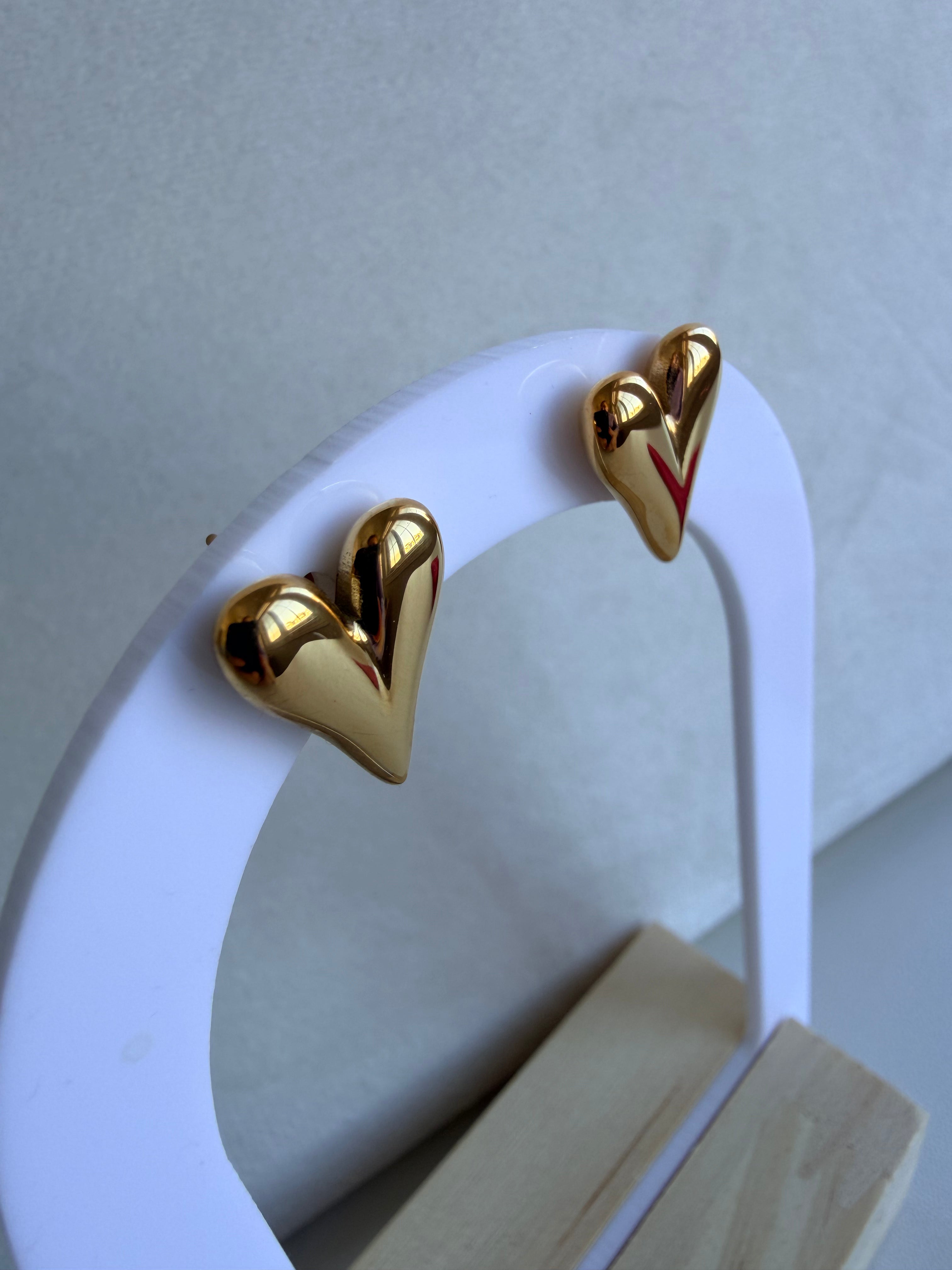 Heart Small Gold Stainless Steel Earring