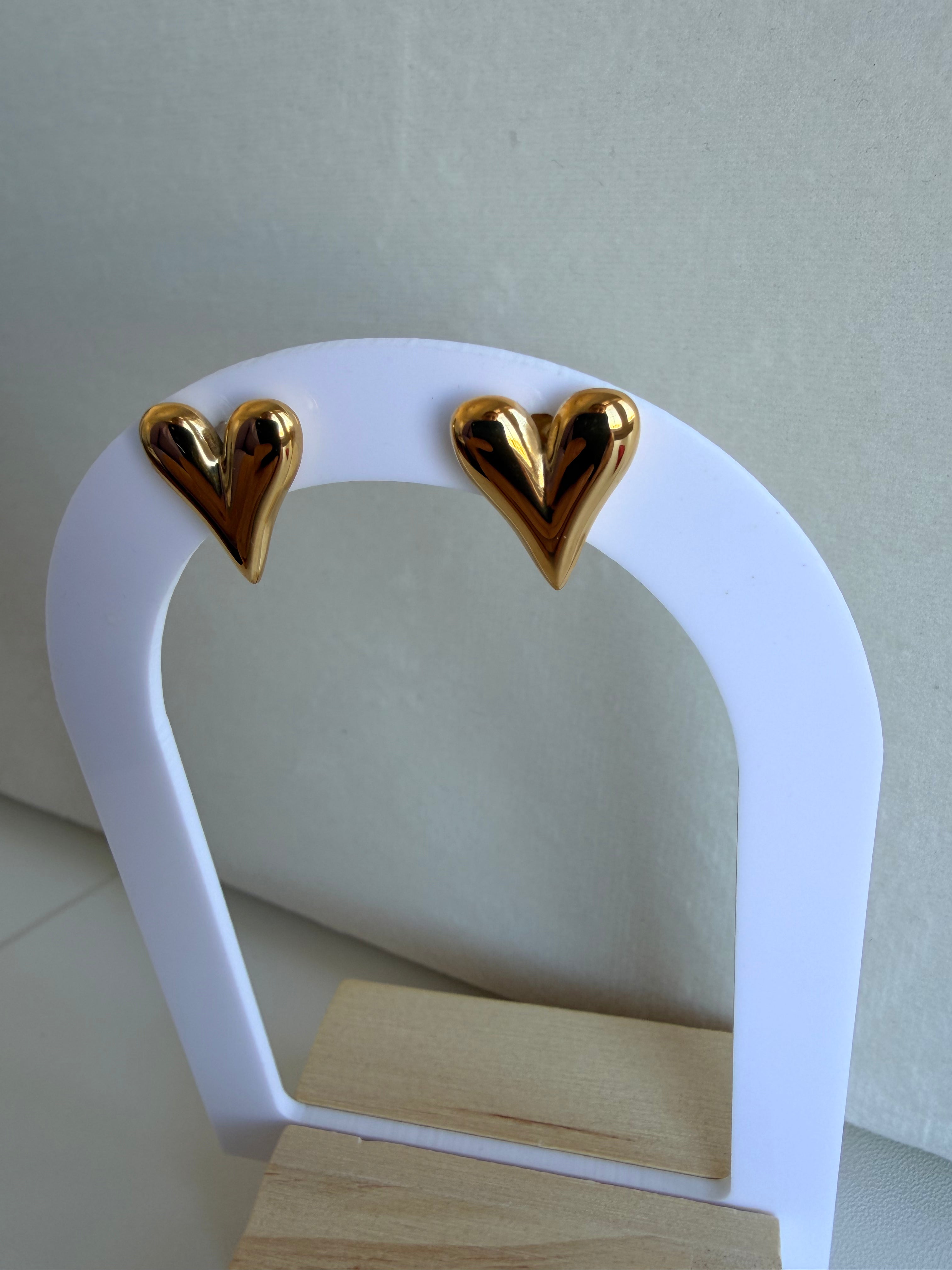 Heart Small Gold Stainless Steel Earring